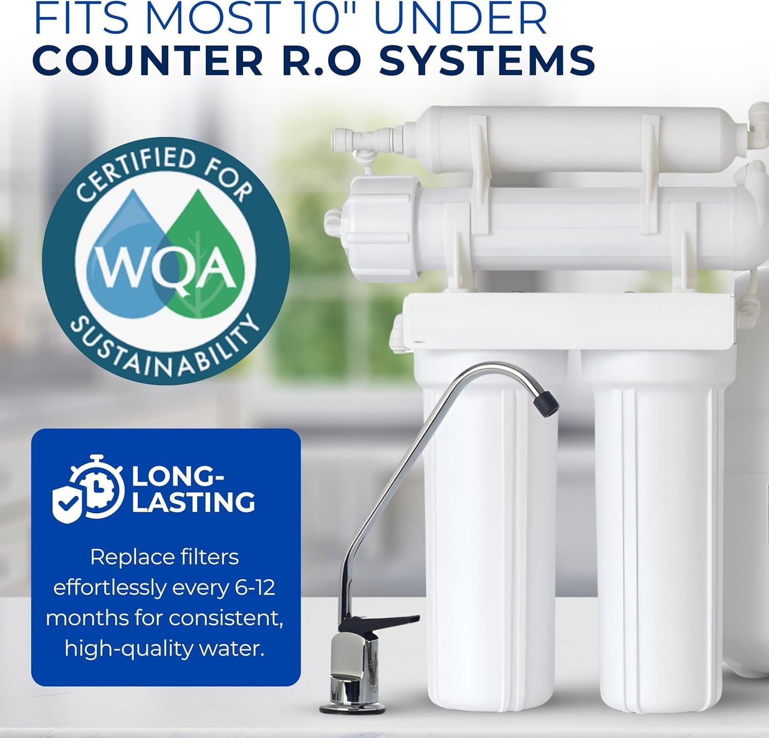 IPW Industries - Kit de filtro de repuesto universal de ósmosis inversa de 5 etapas para debajo del fregadero, reemplaza cada 6-12 meses para agua pura y refrescante