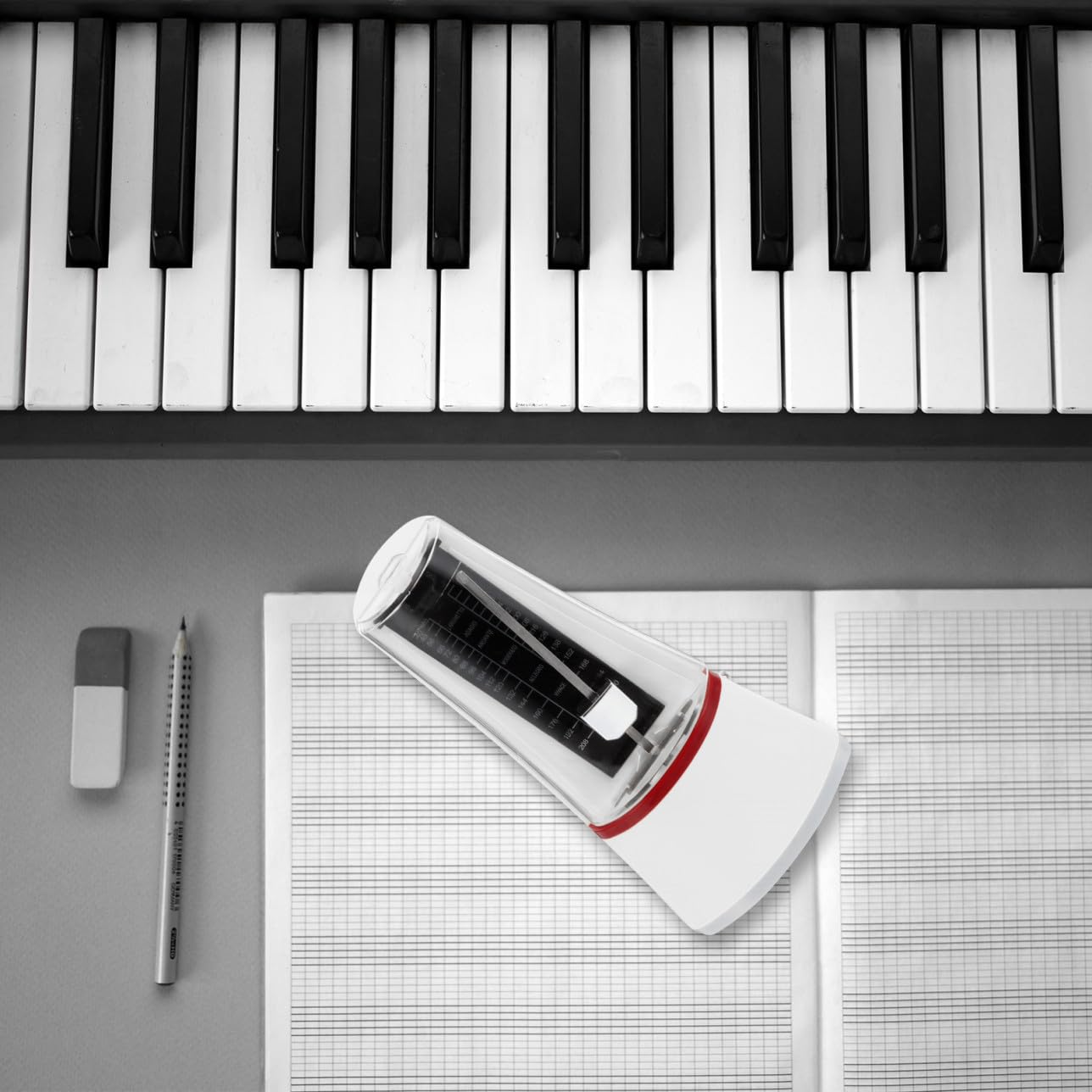 Weißes Mechanisches Metronom aus Abs und Metall für Gitarre und Erhu Präzises Übungsgerät zur Rhythmusentwicklung für Anfänger