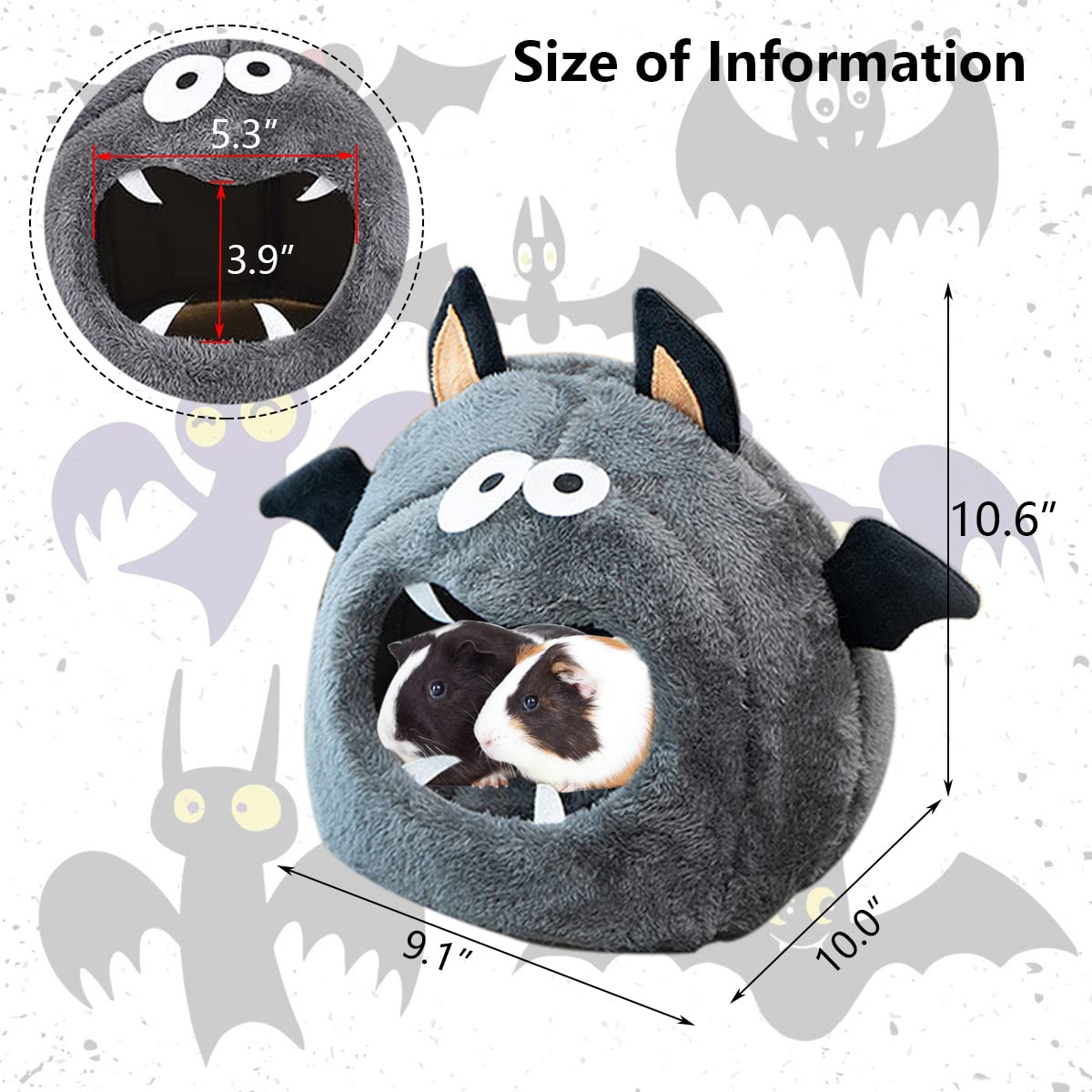 Cama de conejillo de indias Chinchillas Pequeña Cueva de animales Monstruo Casa de monstruos Hámster Miniatura Bolsa de miel Comadreja Ardilla Hollandhog para roedor Chinchilla Erizo Hámster