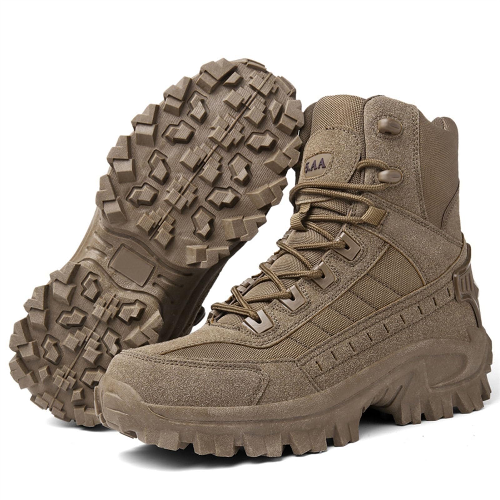 Bottes Tactiques pour Hommes avec Fermeture Éclair Latérale, Bottes de Combat Militaires Imperméables, Bottes de Randonnée et D'extérieur Légères et Confortables