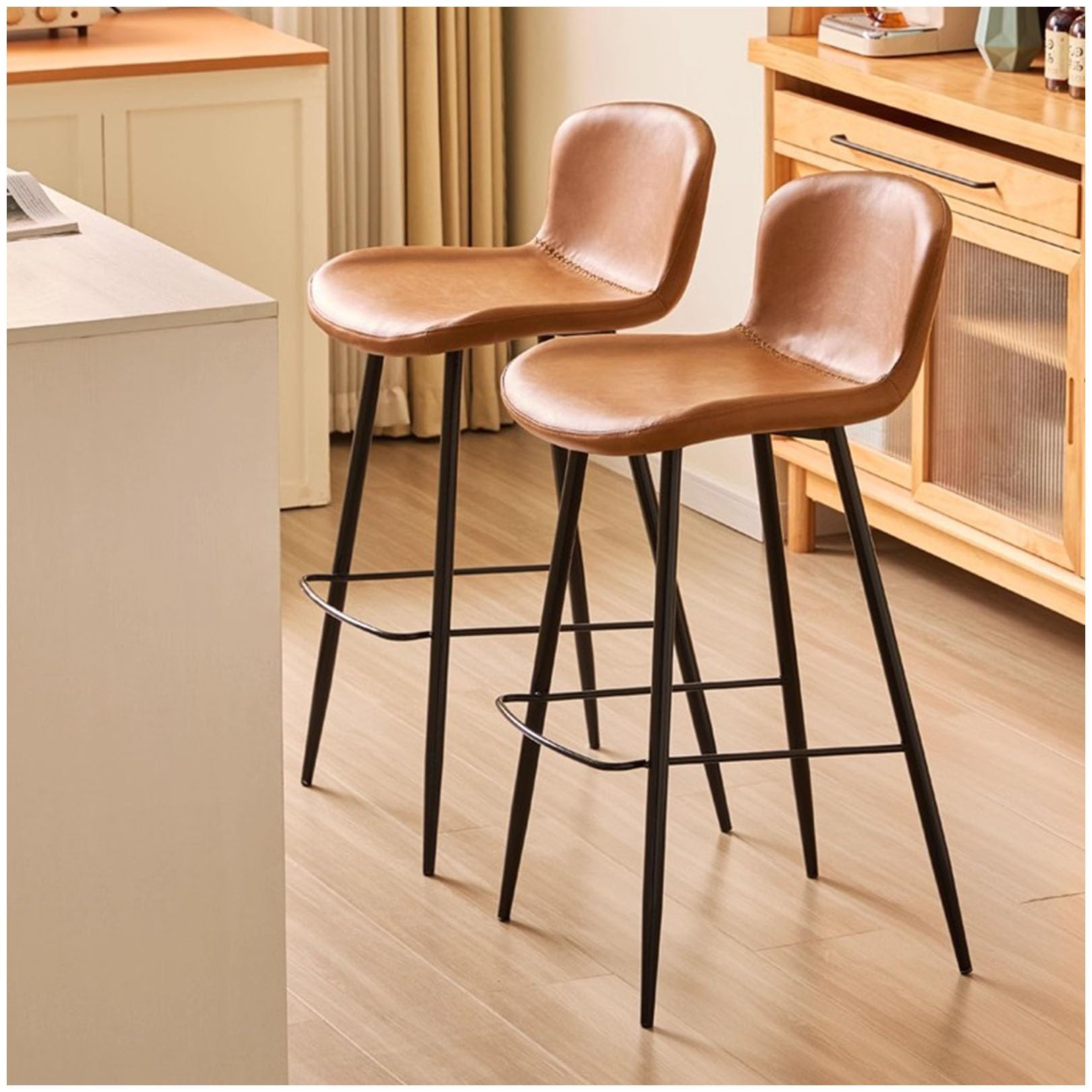 Juego de 2 taburetes de bar de altura de mostrador, gris, 29.5in / 75 cm