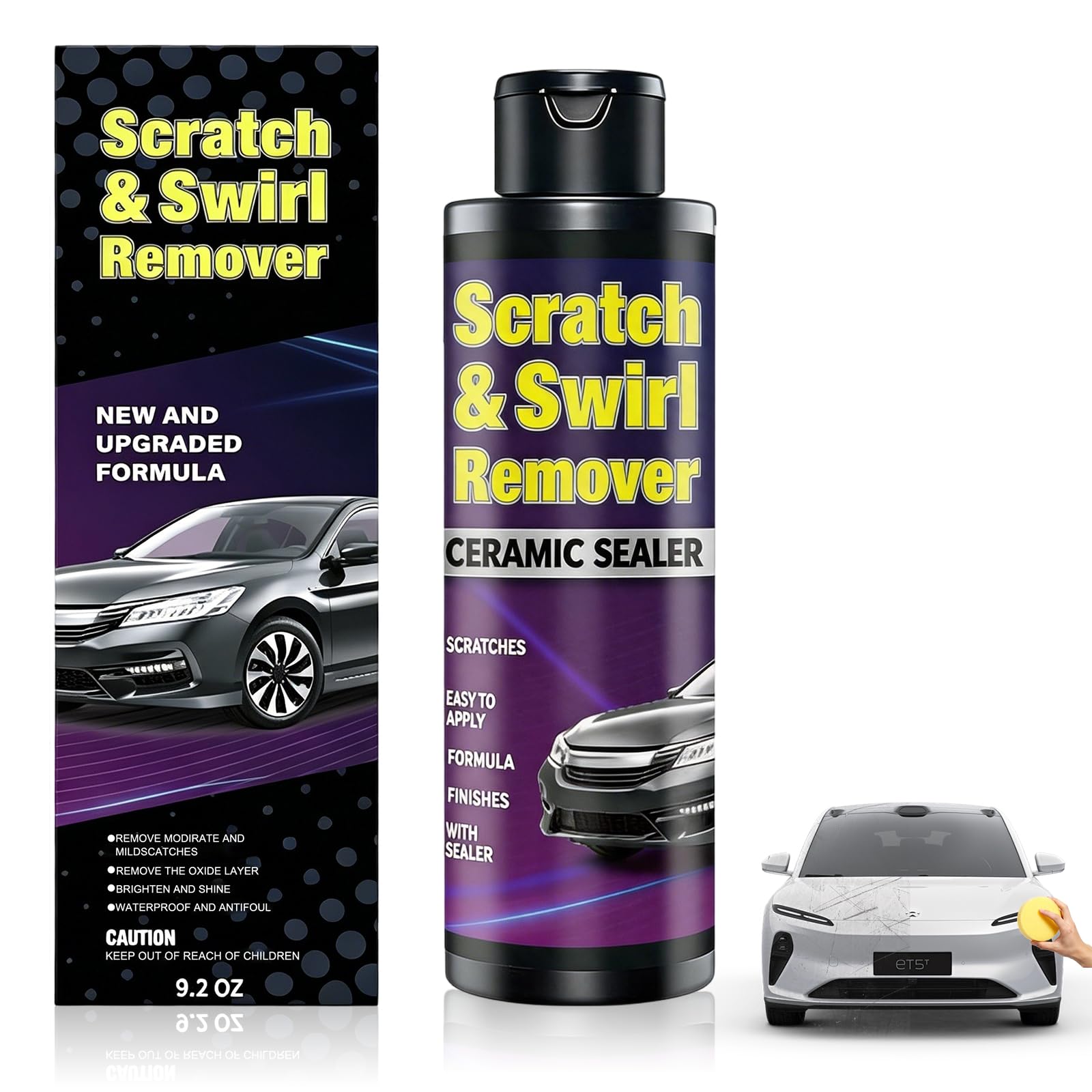 Upgraded Car Scratch Remover Kit, Scratch Remover Wax for Vehicles, Universal Car Paint S…