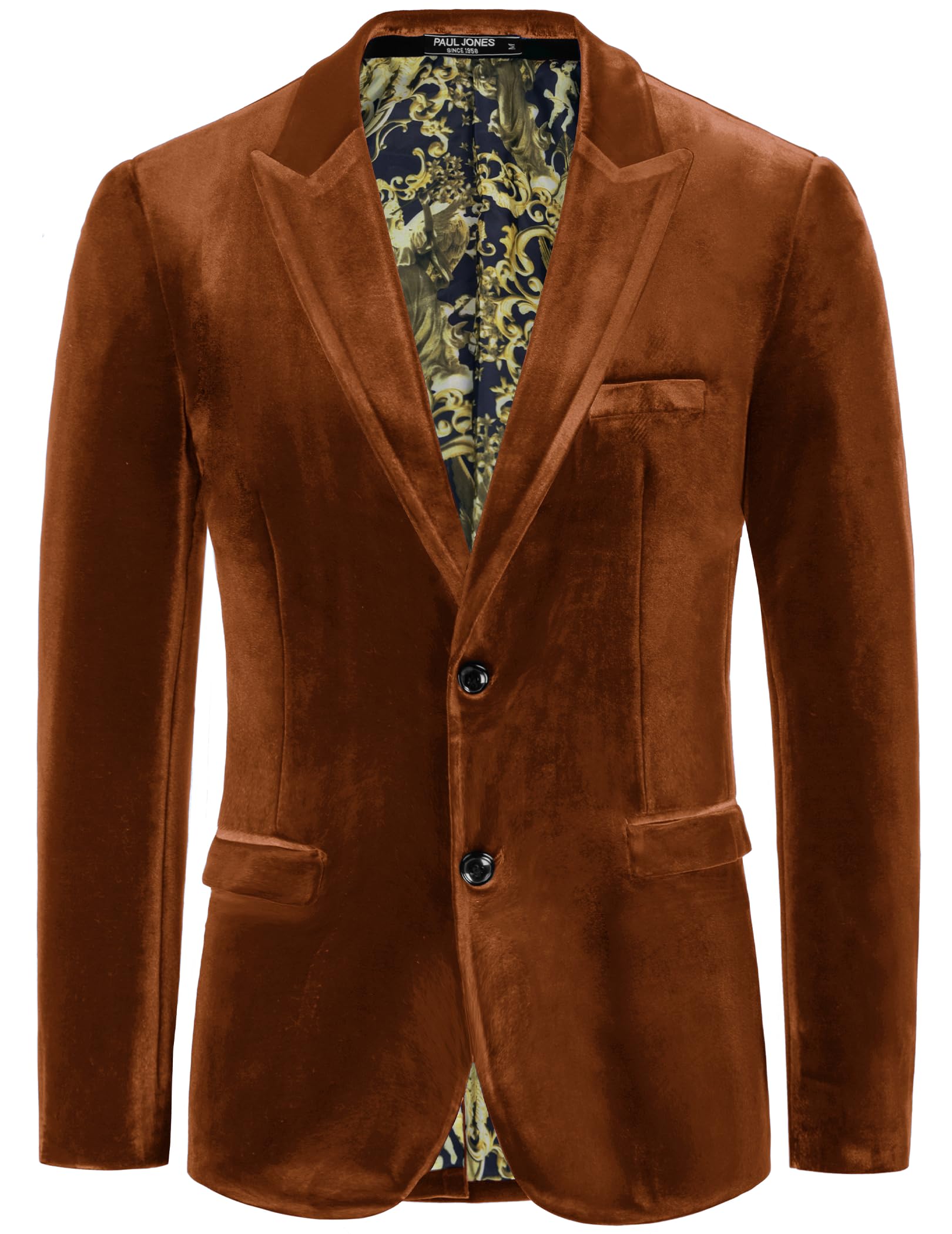 Mens Velvet Blazer Jacket Two Button Sport Coat Solid Suit Jackets for Dinner Prom Wedding-image-38