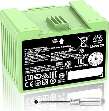 ABL-D1 36Wh Battery for iRobot Roomba i7 i7+ j7 j7+ 7150 7158 7556 7558 i3 i3+ i4 i4+ i8 i8+ and e5 e6 5150 6198 Replacement Battery for Roomba i and e and j Series 2500mAh