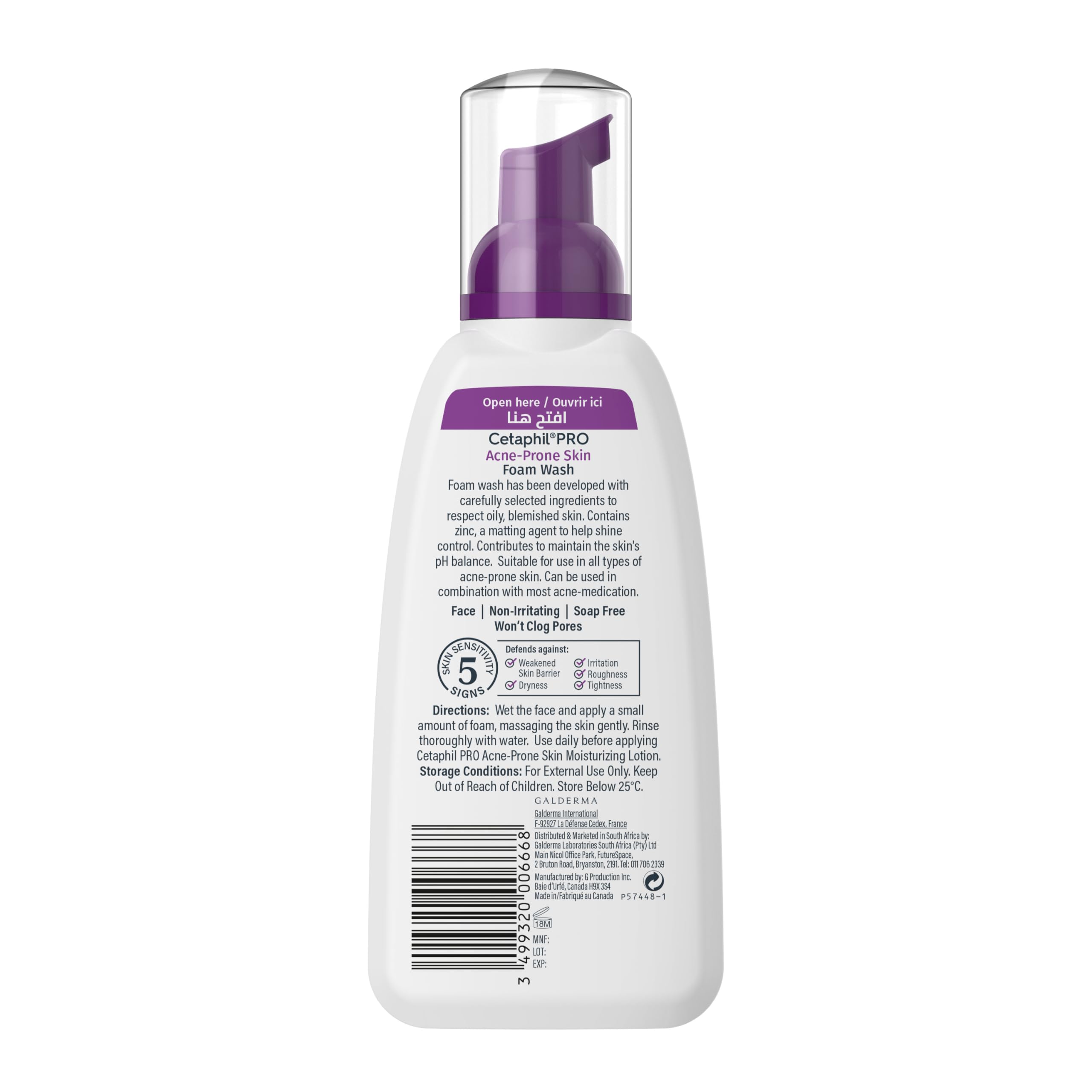 Cetaphil PRO Acne-Prone Wash Foam 236ml, Oil-Control Foaming Face Wash for Oily & Acne-Prone Skin, Deep-Cleanses Pores & Removes Excess Oil, Gentle Daily Cleanser for Blemish-Prone Skin