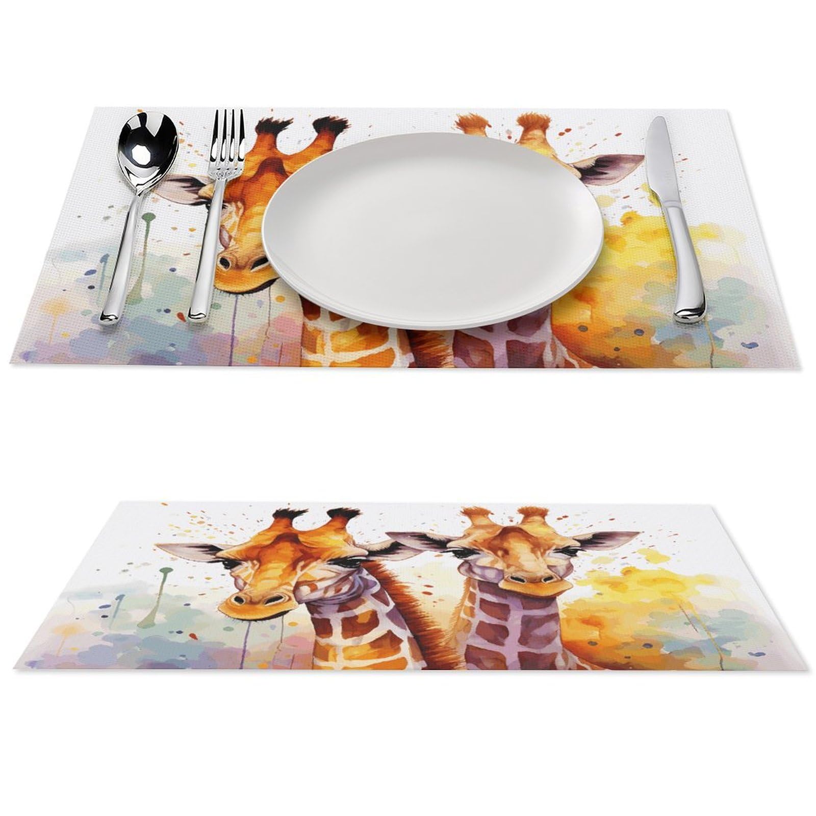 Set de table motif girafe lavable pour protéger la table des enfants