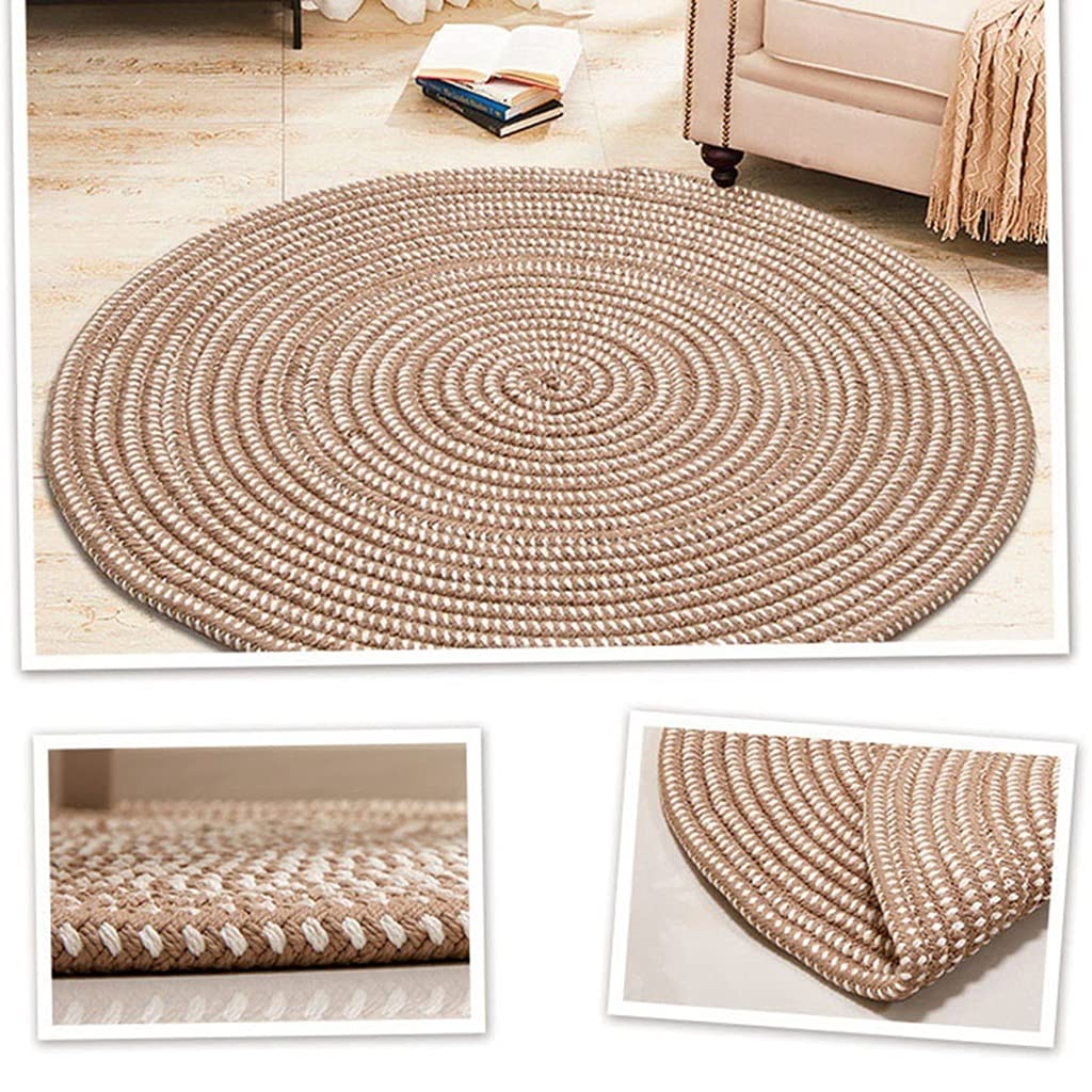 Dywan okrągły sznurek dywan dywan brązowy do salonu Alfombra Redonda 60 cm kuchnia łazienka dywan duży tkany dywan wystrój domu 1 (kolor: 2, rozmiar: średnica 150 cm)