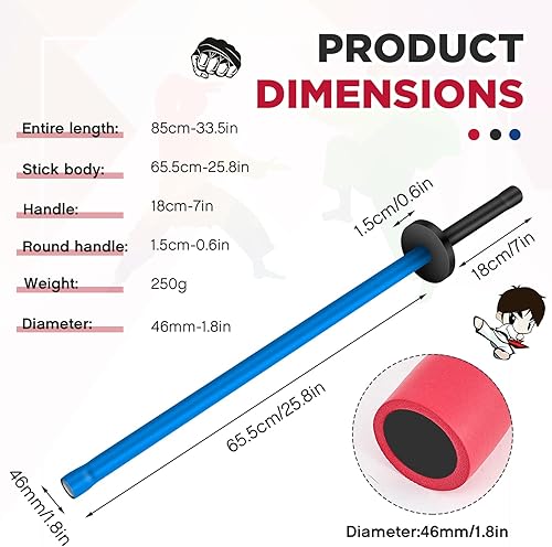 Miniatura 9 de 2 espadas de espuma de 33.5 pulgadas para práctica, espada de entrenamiento acolchada, Kendo, palos Bokken para adultos, artes marciales, lucha,