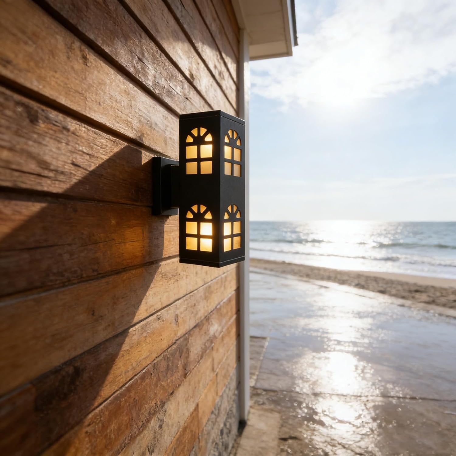 Outdoor Wall Light, 11.4" Black Aluminum, Waterproof E27 Up Down image 3