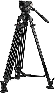 Ikan 3 Stage Aluminum Video Tripod w/ GH08 Fluid Pan/Tilt Head, Maximum Height: 67â€³, Variable Tilt/Drag, 17.6 lb. Capacity, 75mm Bowl, Includes Padded Shoulder Bag (EG08A2) - Black