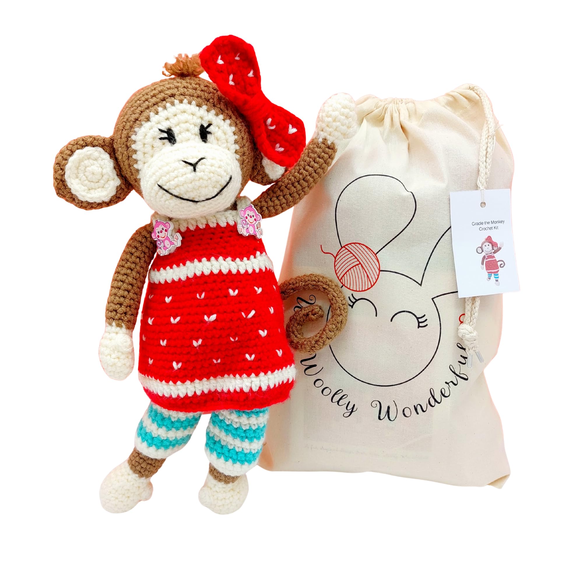 WeeWoollyWonderfuls Monkey Crochet Kit Amigurumi