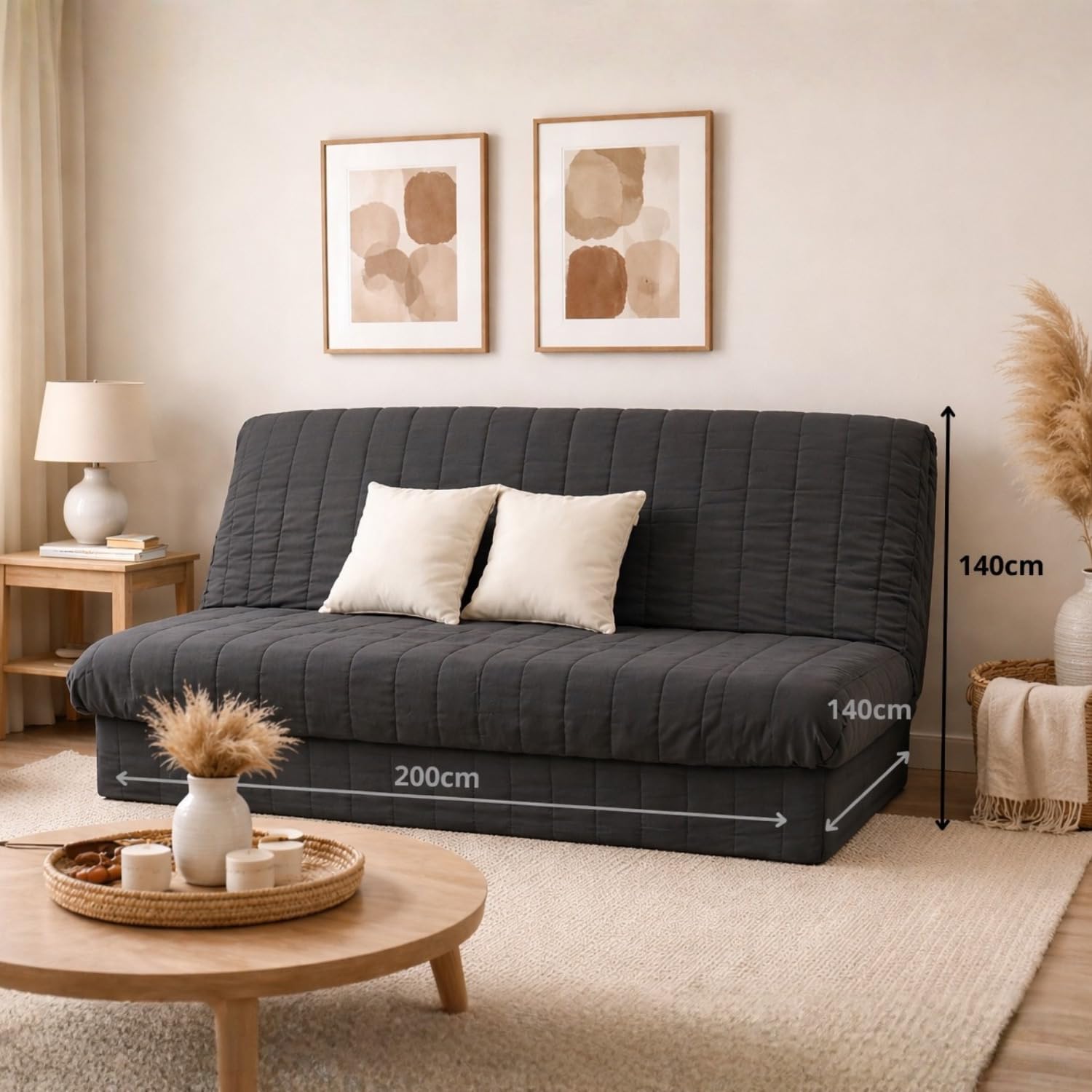 Housse De Clic Clac Matelassée Anthracite