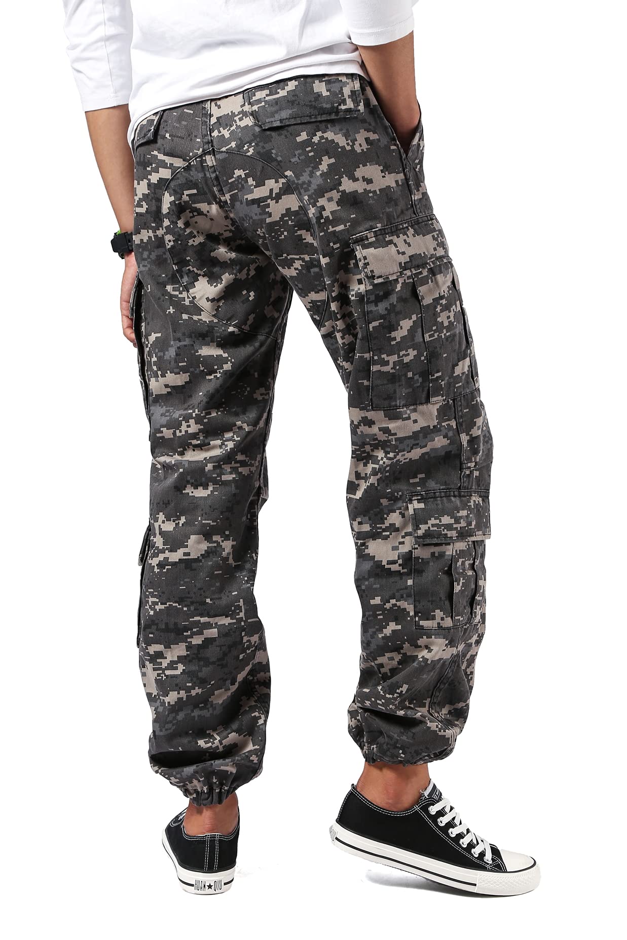 BACKBONE Herren Paratrooper Cargo Pants – Camouflage, Mit Drawstring, Casual Fit