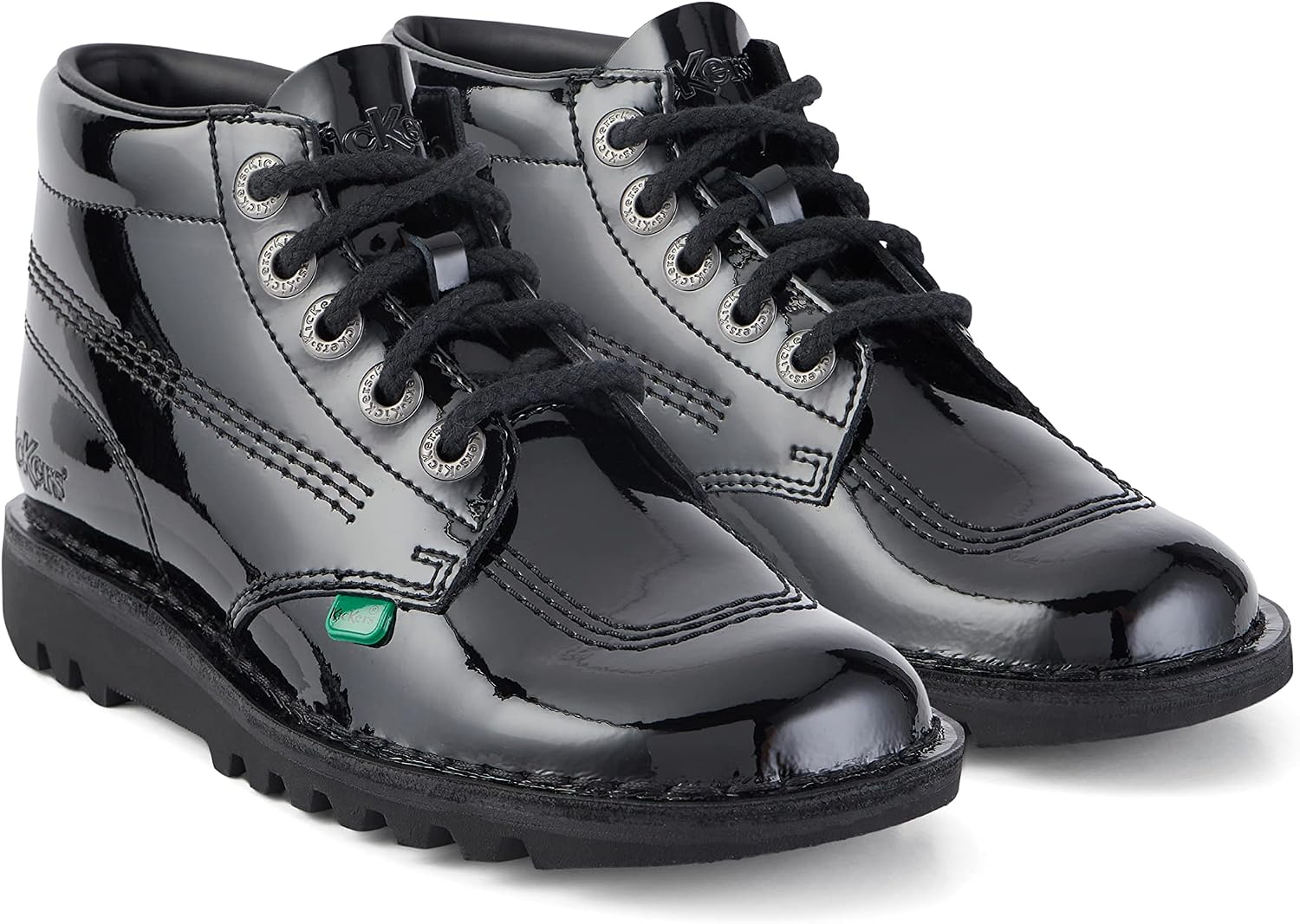 Kickers Kick Hi Black Patent 5½ US Womens