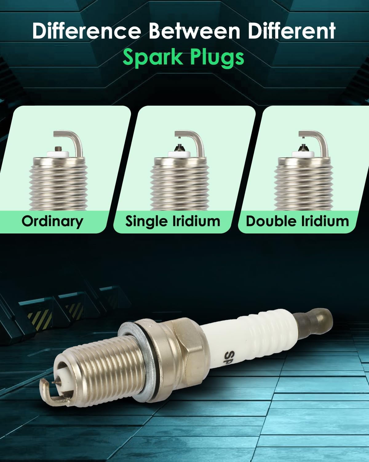SCITOO Platinum Iridium Spark Plugs 6418 for BMW 320i & for Mercedes-Benz C32 AMG & for Nissan for Pathfinder & for Volkswagen for Passat & for Cadillac CTS & for Volvo & for Porsche 911 Pack of 6