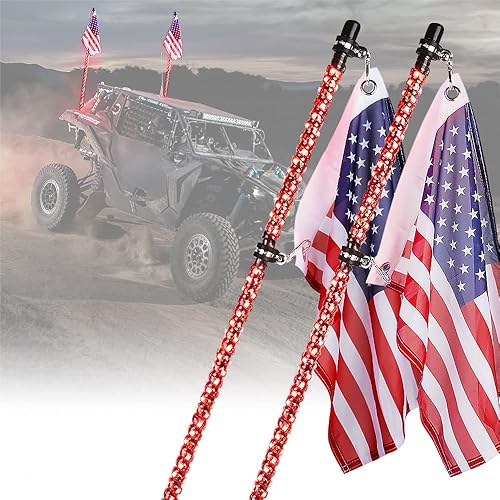 Miniatura 15 de Xprite 1 luz LED RGB de 3 pies, control remoto y aplicación, patrón de persecución DIY con luces de freno de marcha atrás, antena de seguridad,