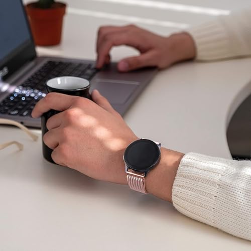 Miniatura 7 de Amzpas Correa de reloj de metal de liberación rápida de 0.787 in 0.866 in, correa de reloj de acero inoxidable, correa de repuesto magnética de