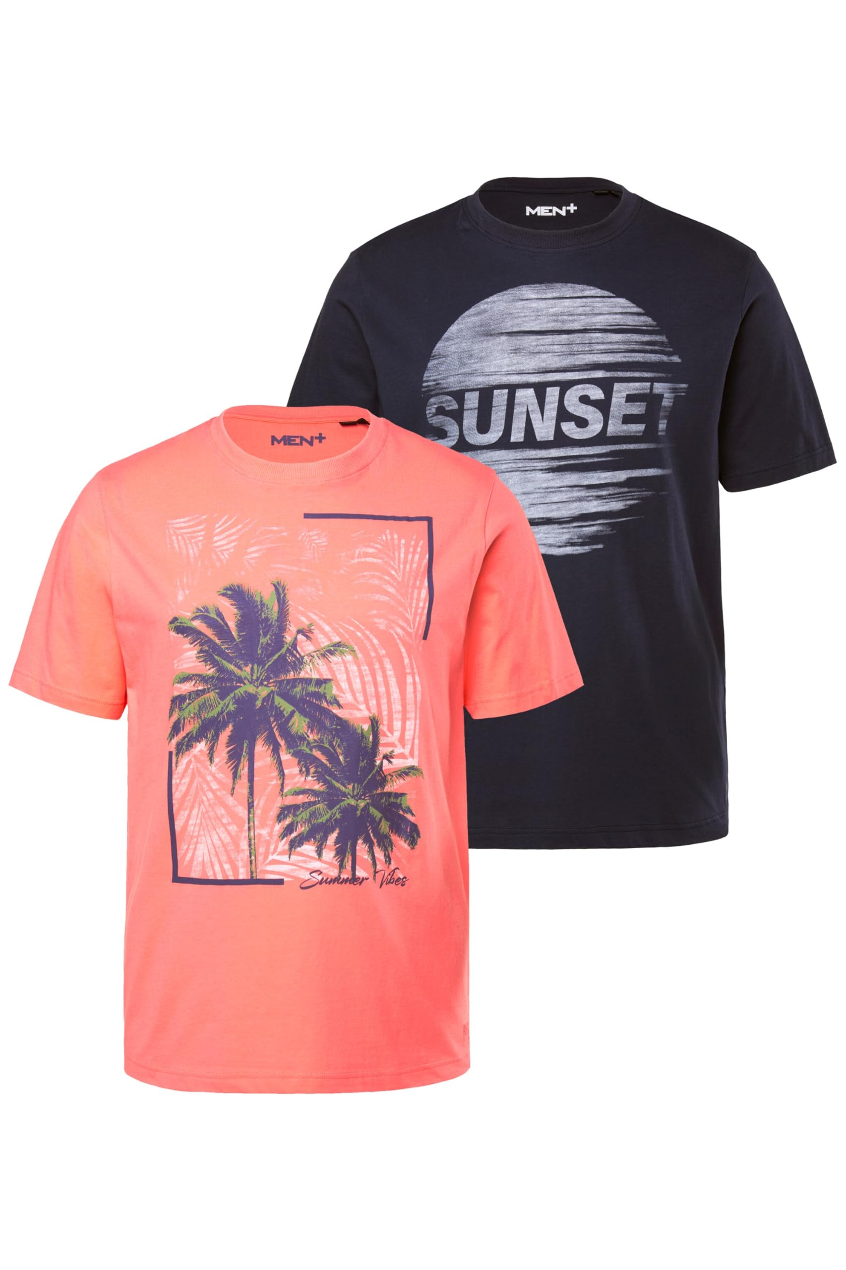 Men Plus Herren große Größen Übergrößen Menswear L-8XL T-Shirts, 2er-Pack, Halbarm, Print 839911