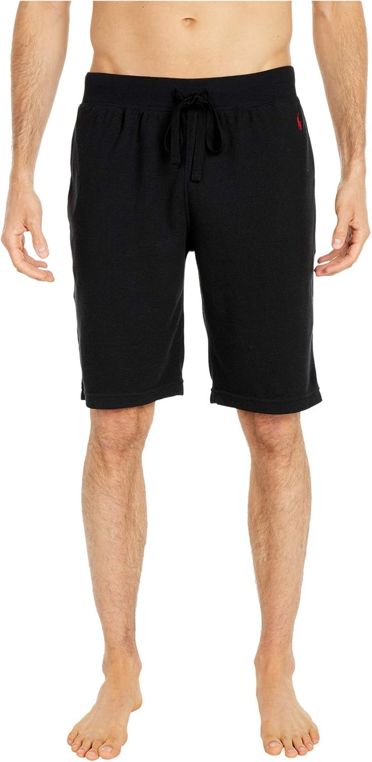 POLO RALPH LAUREN Midweight Waffle Sleep Shorts Polo Black/Rl2000 Red