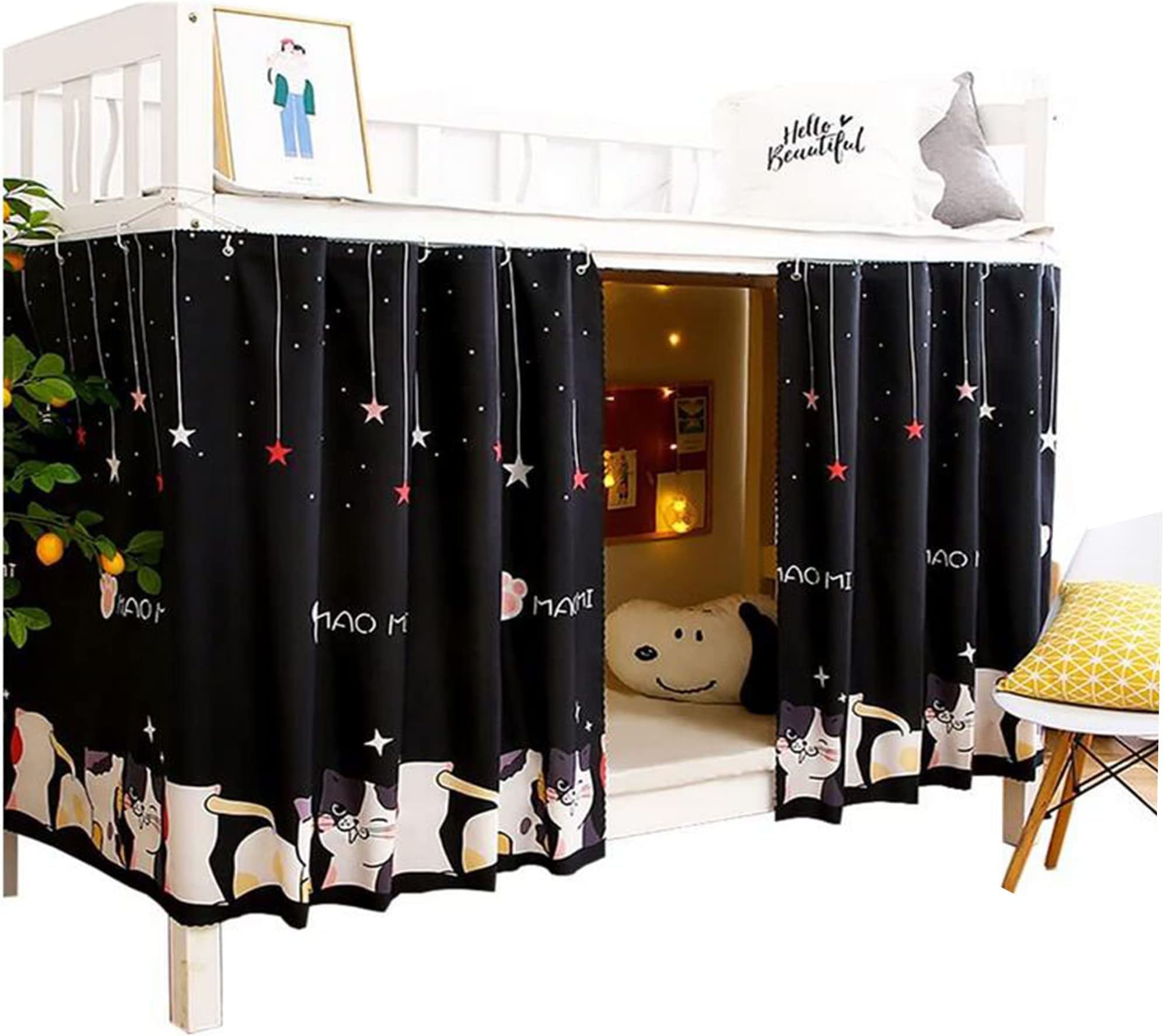 Dorm Home Bunk Nets Bed Curtains Cloth Bed Canopy Blackout College Students Shading Nets Breathable Single Sleeper