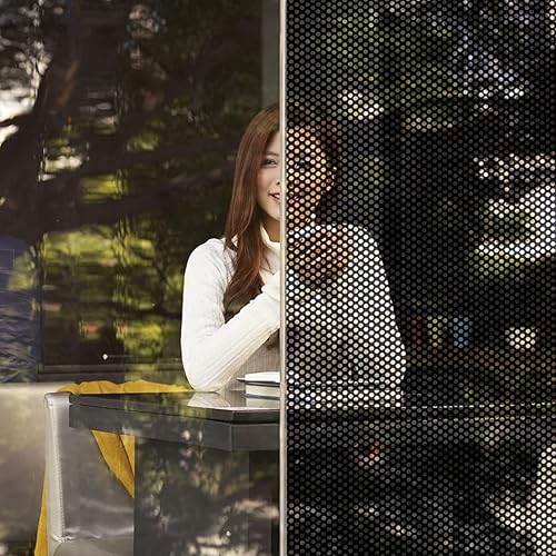 Miniatura 4 de ECYC Película autoadhesiva para ventana, calcomanías de malla transparente, calcomanías de privacidad para ventana, decoración de puerta de vidrio