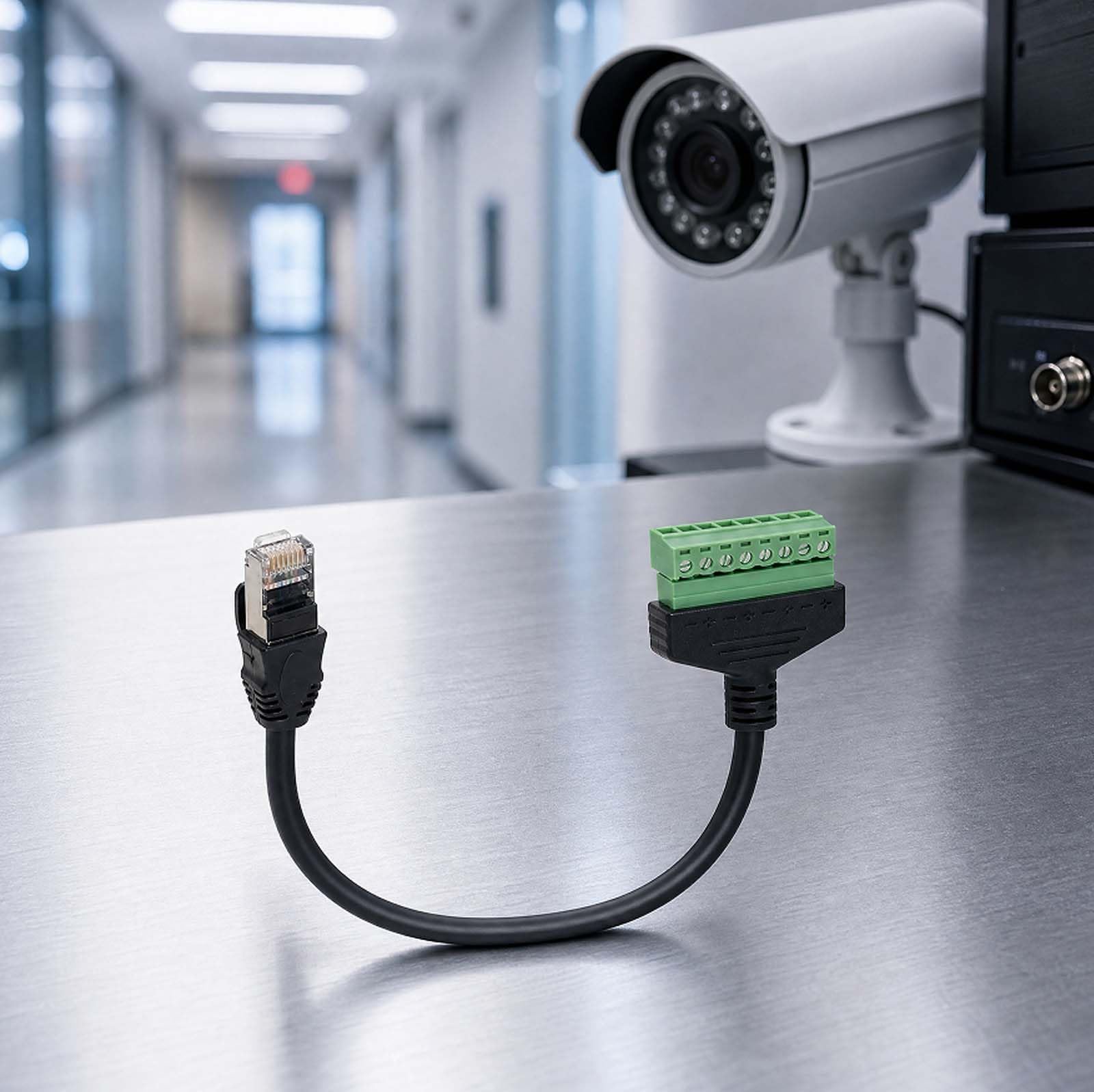 2 sztuki złącza RJ45 na 8-pinowy blok zacisków śrubowych - adapter do łączenia kabli LAN, złącze LAN, złącze Ethernet 8-pinowe, RJ45 8 pin 30 cm z wkrętakiem do przedłużacza Ethernet Cat5 Cat6 Cat7