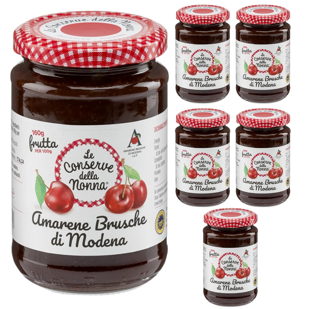 Le Conserve della Nonna Confettura di Amarene Brusche di Modena IGP 340g - Confezione da 6