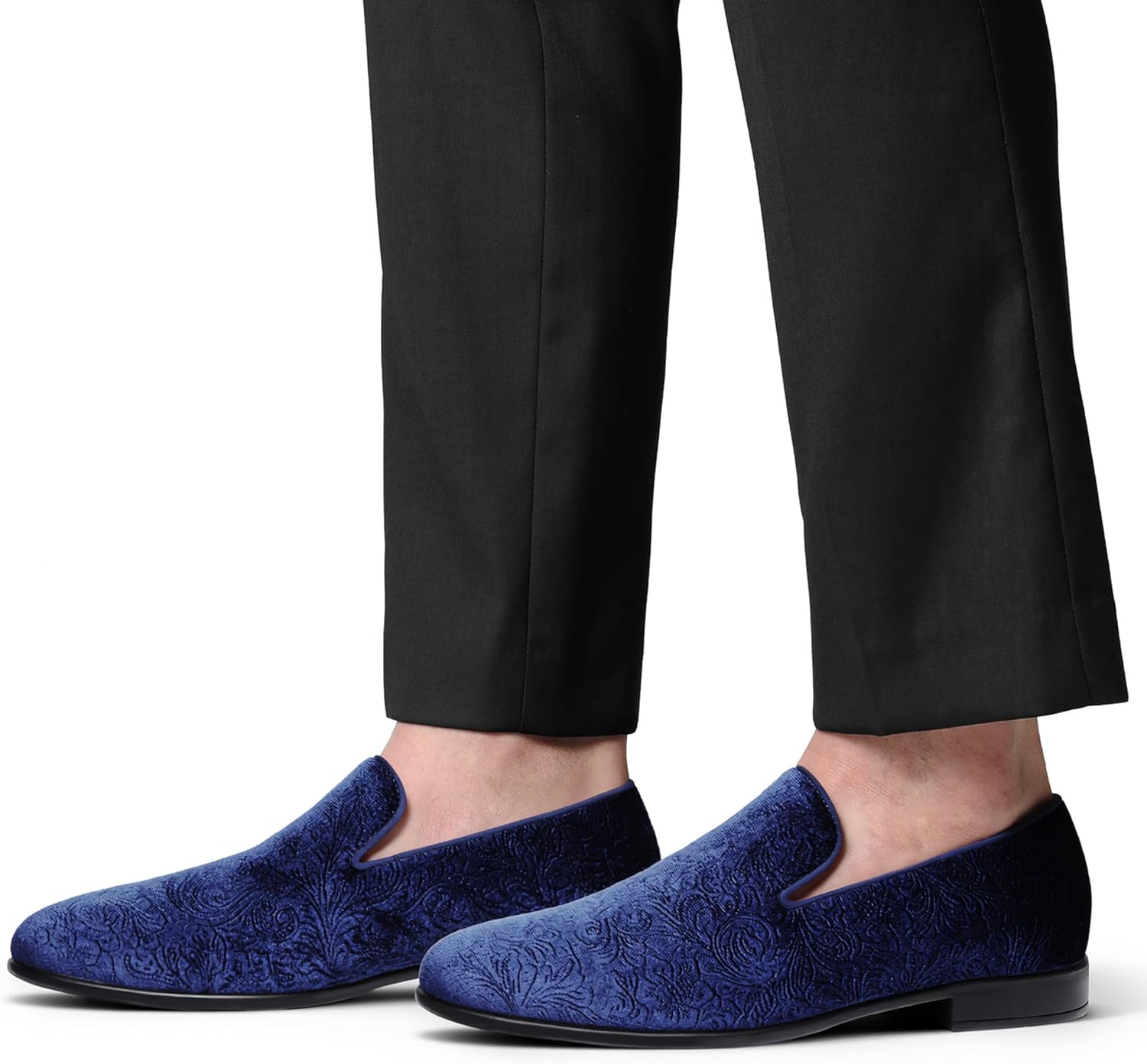 Bruno Marc Men's Dress Loafers Velvet Tuxedo Slip-on Shoes Wedding Party Red Bottom for Male - Image 2