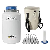 Vista 9 de HFS (R) Tanque de nitrógeno líquido 3L Contenedor criogénico de aleación de aluminio LN2 Dewar con 6 botes y bolsa de transporte (3L)