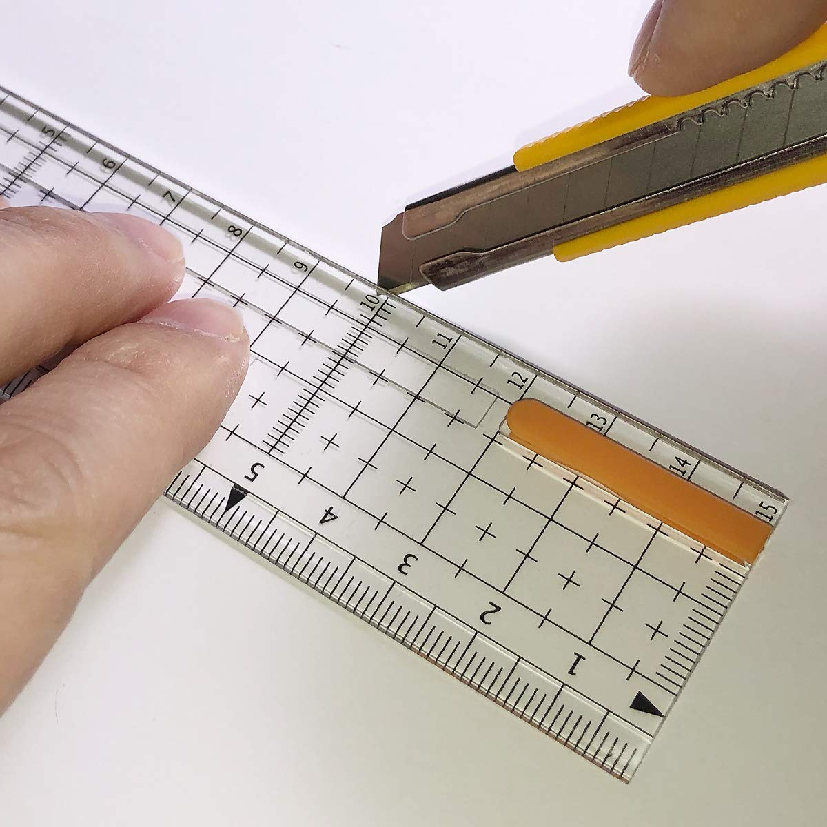 mochimono 640114 Mochimono Non-Slip Ruler Pitat Ruler Grid 5.9 inches (15 cm), Orange