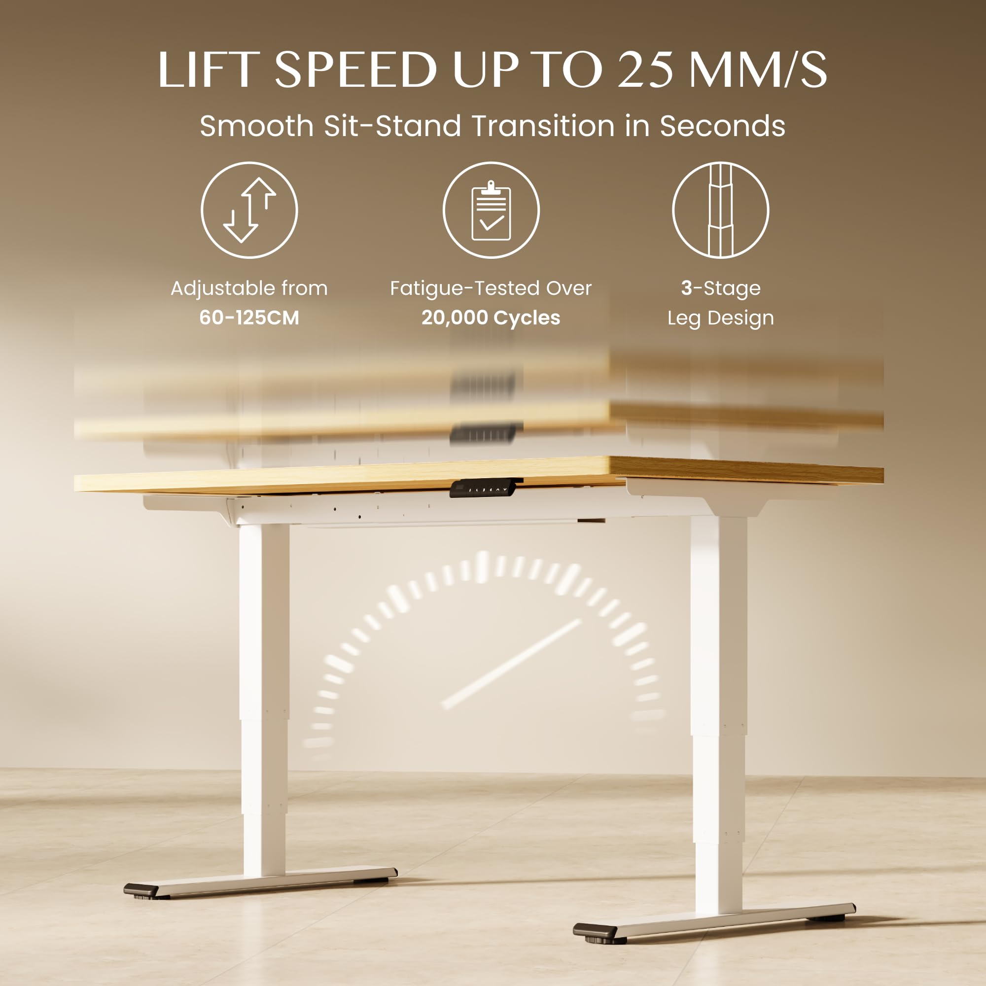 FLEXISPOT Höhenverstellbarer Schreibtisch mit Dualmotor 180×80 cm – Ansicht 5