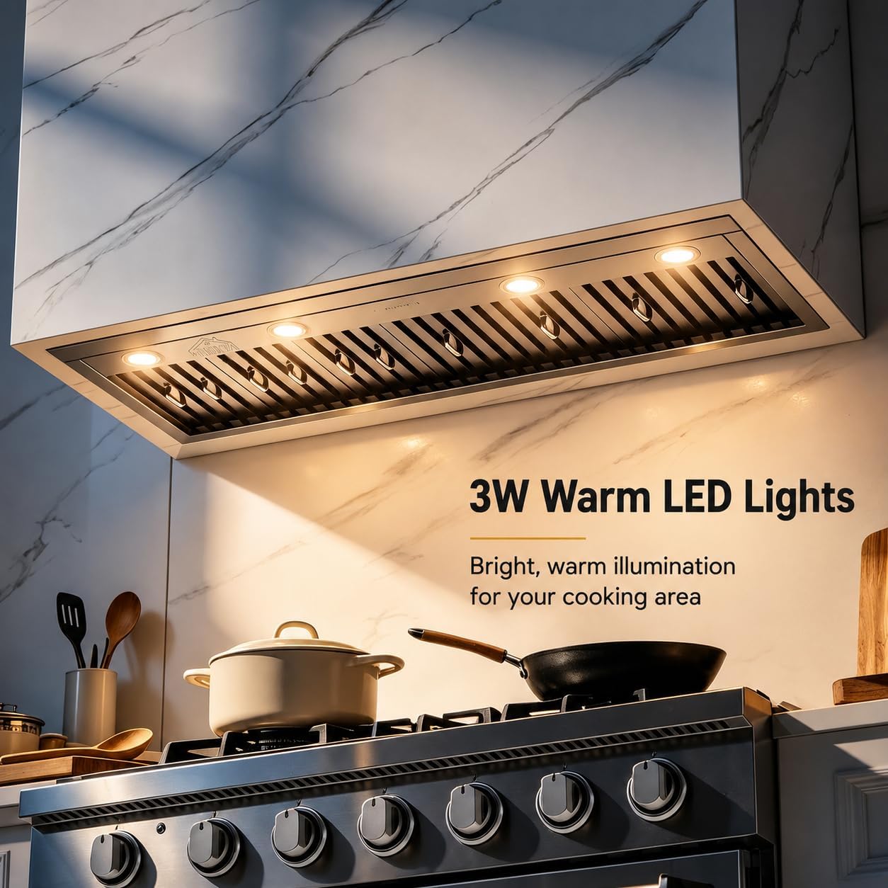 SINDA 48 inch Built-in/Insert Range Hood 1150 CFM, Stainless Steel Under Cabinet Range Hood Kitchen Vent Hood with Liner and SINDA Internal Motor, 4-Speed Fan, Adjustable Lights, Baffle Filter thumbnail