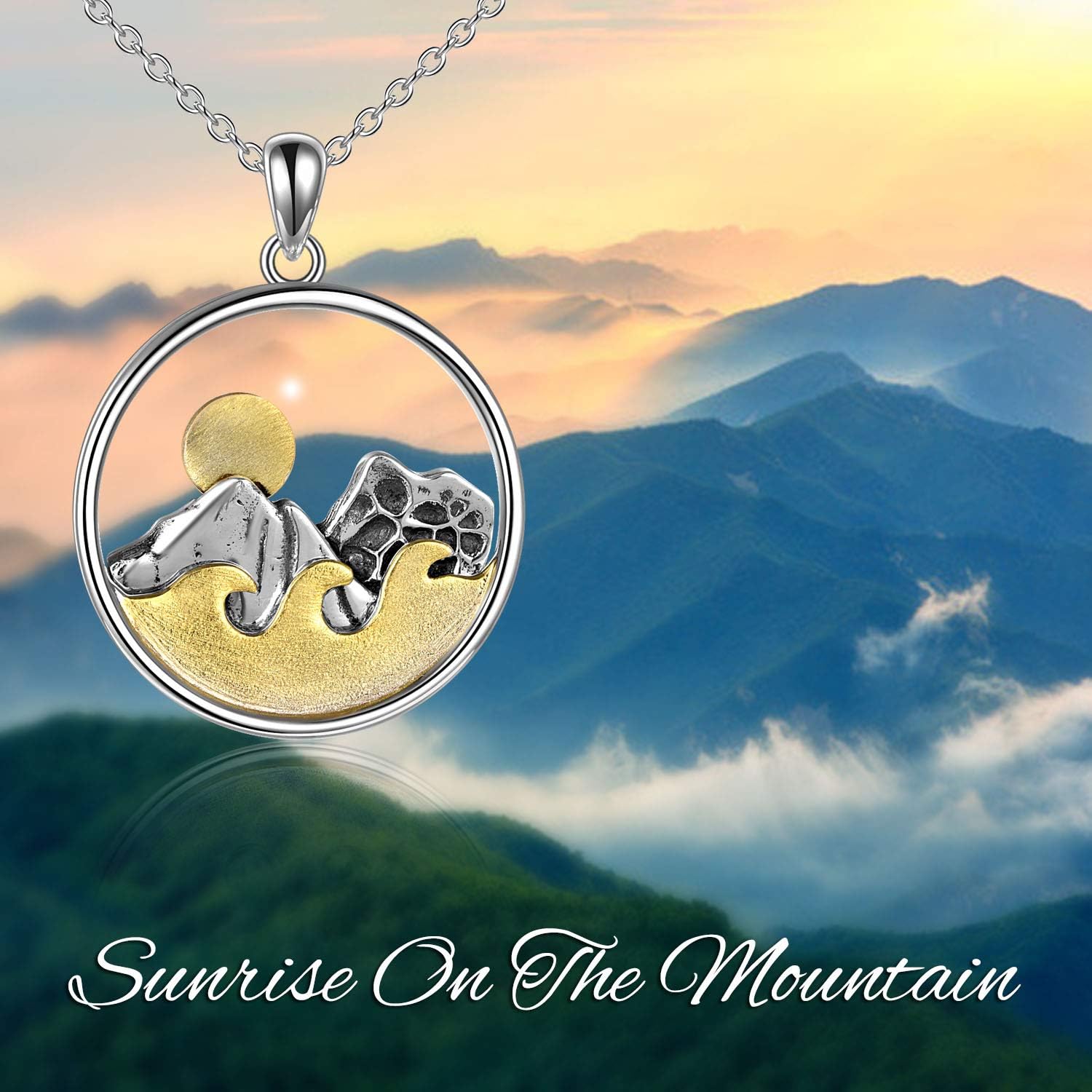 YFN Mountain Necklace for Women Sterling Silver Mountain Pendant Necklace Nature Jewelry Gift for Skiers, Hikers, Campers, Climbers and Nature Lovers - Image 5