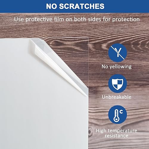 Miniatura 5 de Paquete de 6 hojas de plexiglás transparentes de 8 x 10 x 0.04 pulgadas, láminas finas de plexiglás PET para proyectos de manualidades, láminas de