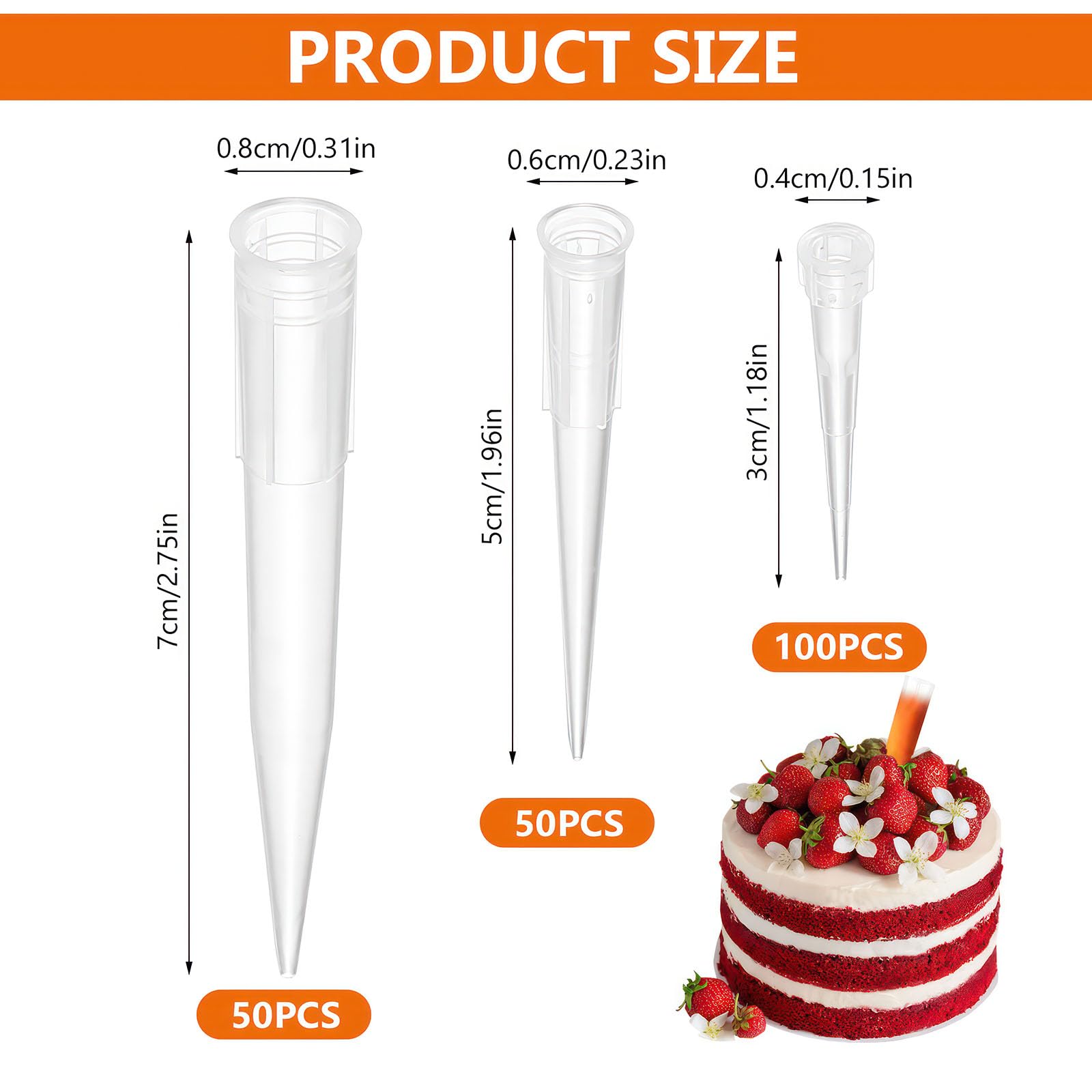 200 Pz Provette Plastica Fiori, Provetta per Fiori Riutilizzabili, Tubi per Acqua per Fiorio, Provette per Fiorio Trasparente, Pipetta da Trasferimento per Decorazione di Torte
