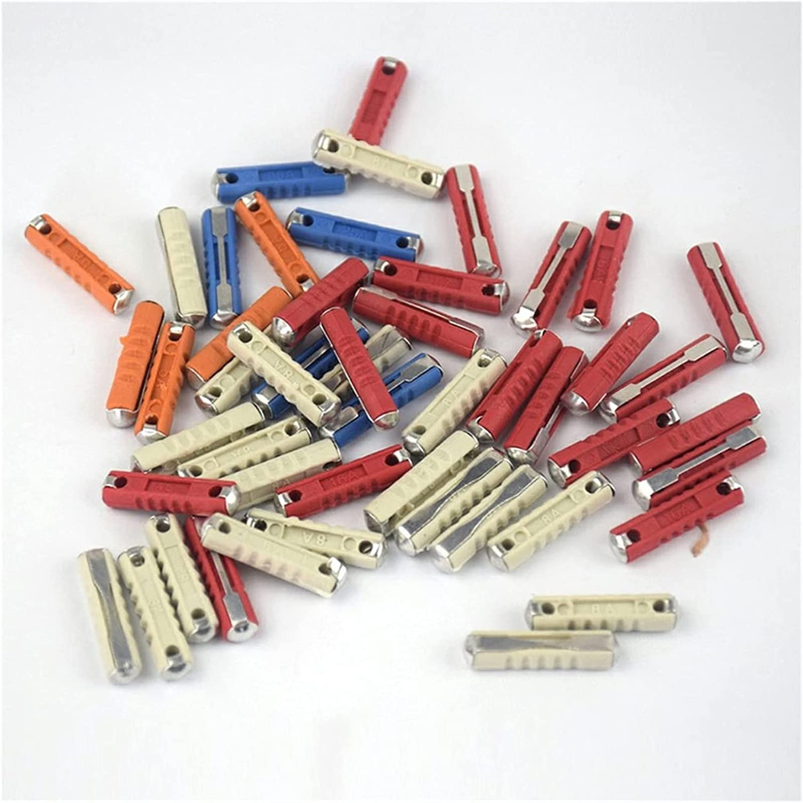 Fusible 50 pièces/Kit 5A 8A 16A 25A Kit de fusibles automatiques de voiture classique fusible de voiture en céramique balle automobile fusible européen