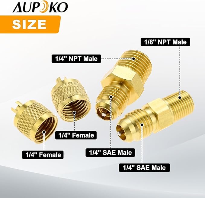 Conector de Latón 1/4 SAE Flare a 1/8NPT Macho para Refrigeración miniatura 4