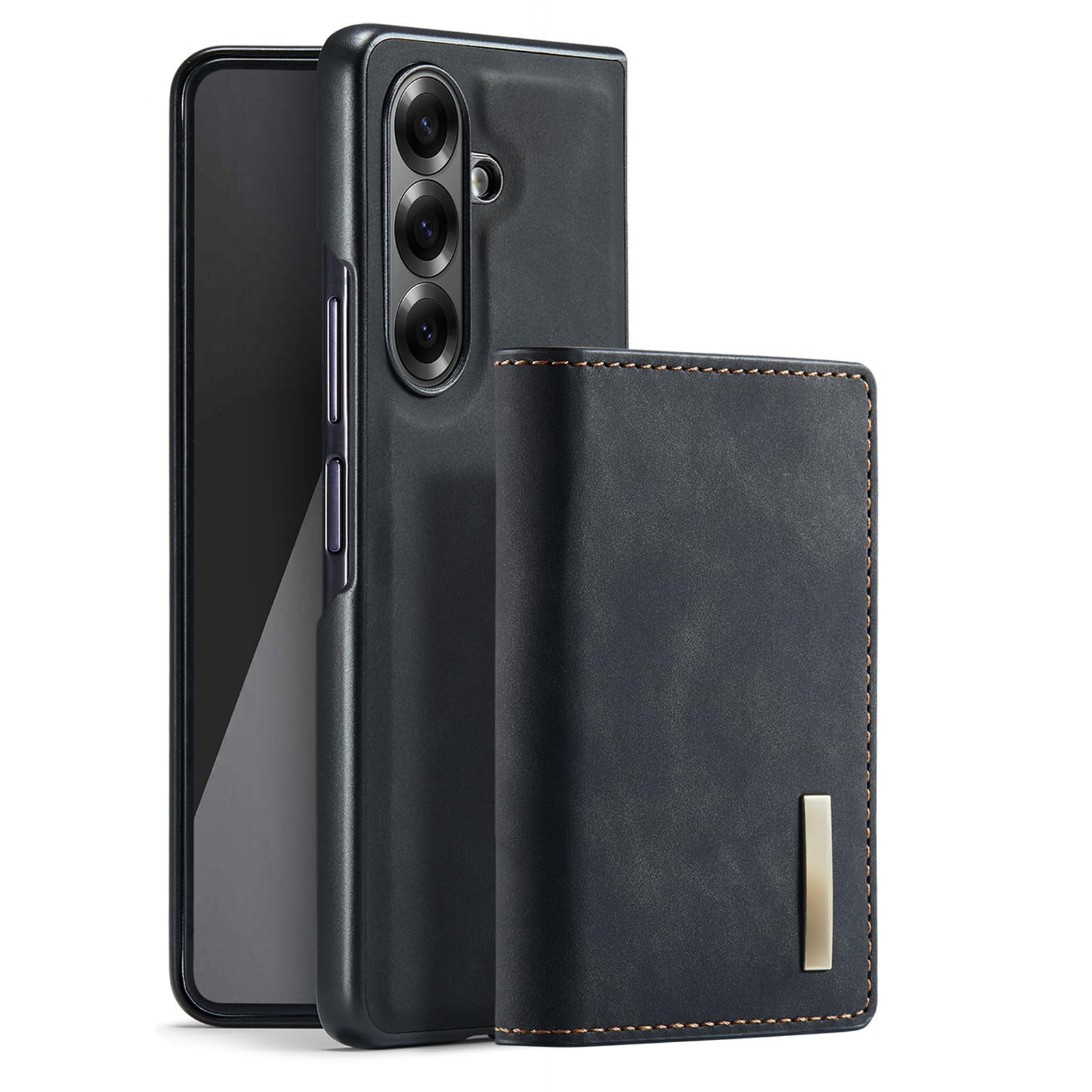 Custodia per Samsung Galaxy Z Fold 8 Ultra, Rimovibile Portacarte | Funzione Supporto Magnetica Affari Funzione Supporto Cover In Pelle Guscio Per Uomo Donna,Nero,Fold 8 Ultra
