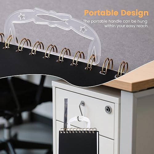 Miniatura 5 de Yoment Cuaderno de espiral superior para zurdos, forrado de 6 x 9 pulgadas, cubierta impermeable con rayas universitarias, 160 páginas, cuaderno