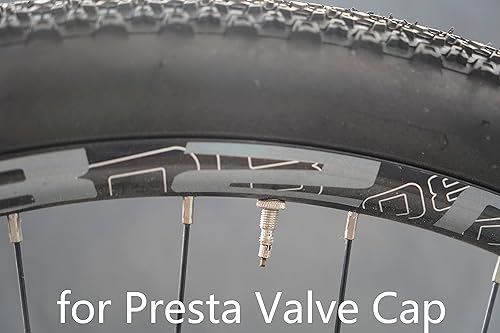 Miniatura 5 de Bicicleta 2X Titanio 4X Aluminio Presta Válvula Cap (Oro 4X Aluminio y 2X Titanio)