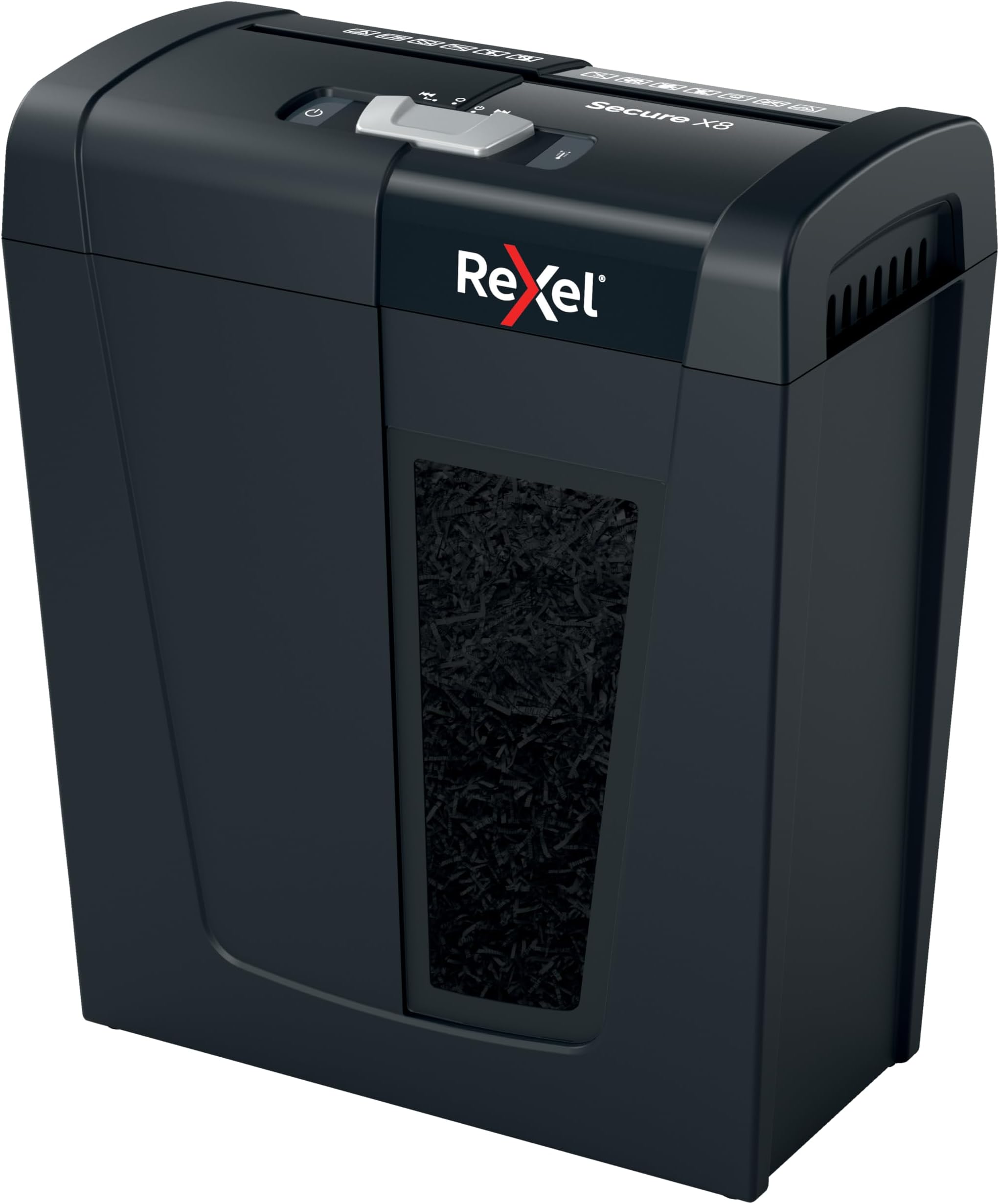Rexel X8 Cross Cut Paper Shredder, Shreds 8 Sheets, P4 Security, Home/Home Office, 14 Litre Removable Bin, Quiet and Compact, Secure Range, 2020123
