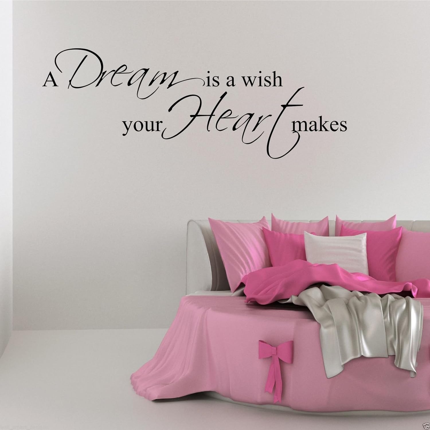 Dream Wish Heart Wall Art Sticker Quote Bedroom Decal Mural