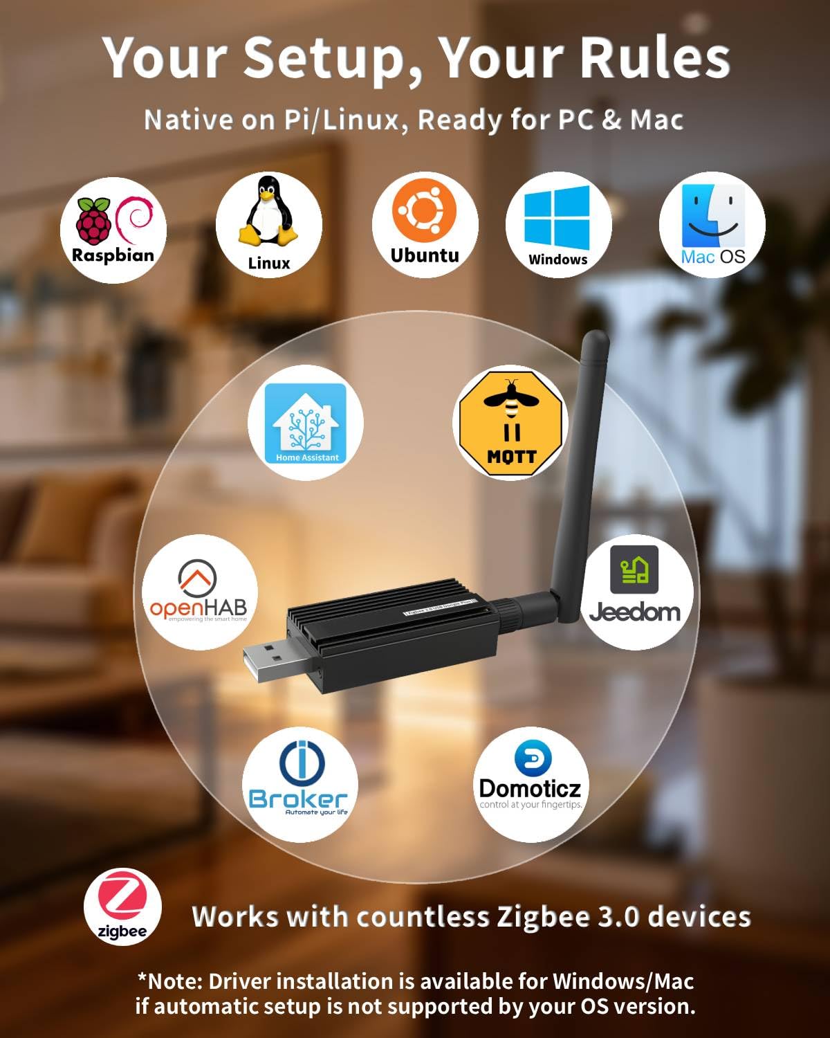 Zigbee 3.0 Dongle Plus-E (ZBDongle-E) Kit con cavo di prolunga schermato da 1,5 m, risolve le interferenze USB 3.0, coordinatore EFR32MG21 + 20dBm per Home Assistant (ZHA), Zigbee2MQTT e hub locale