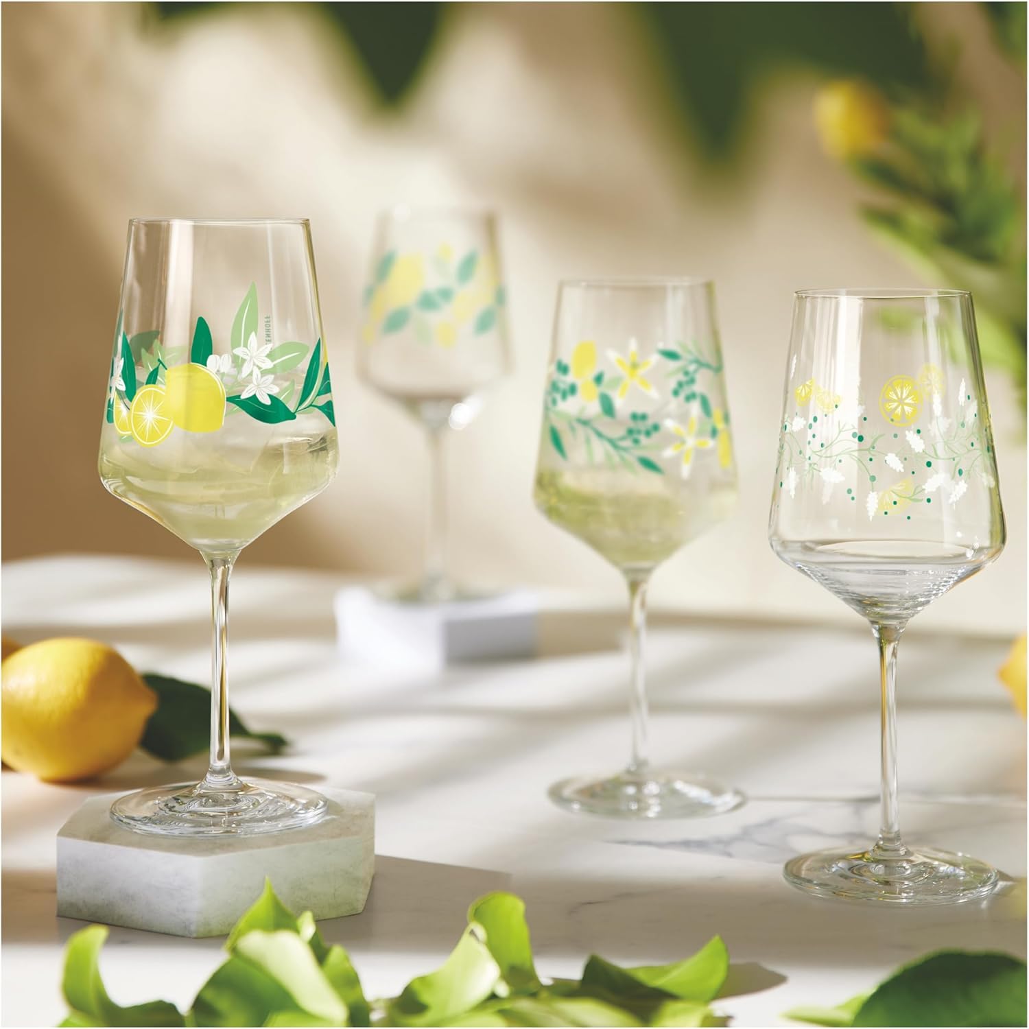 RITZENHOFF Summer Dew Series 6041004 Aperitif Glass Set 500 ml for Spritz or spritzer Lemon Motif Made in Germany, Green, Yellow, Purple