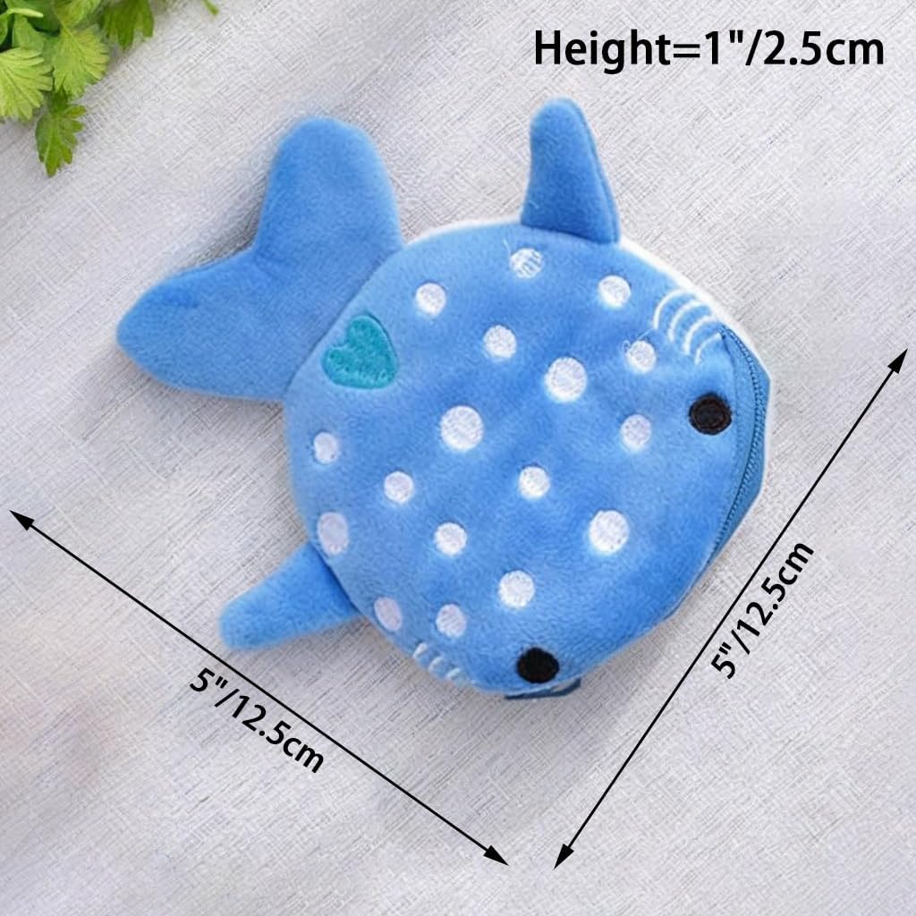 4PCS Whale Shark Coin Purse, Cute, Practical, Kawaii Coin Pouch for Women | with Zipper Keychain