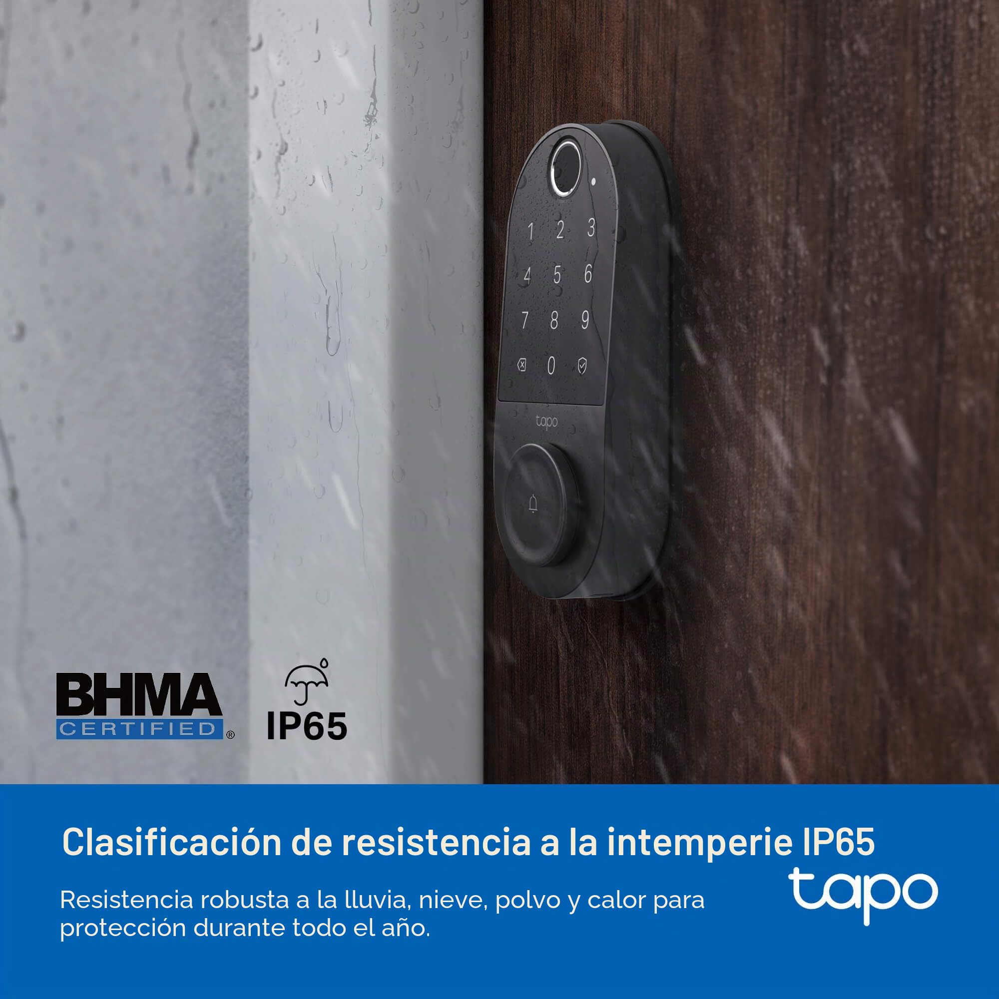 TP-Link Tapo - Cerradura de puerta inteligente, cerrojo | Entrada sin llave, reconocimiento de huellas dactilares, teclado táctil y monitoreo en la aplicación con acceso programado | Batería