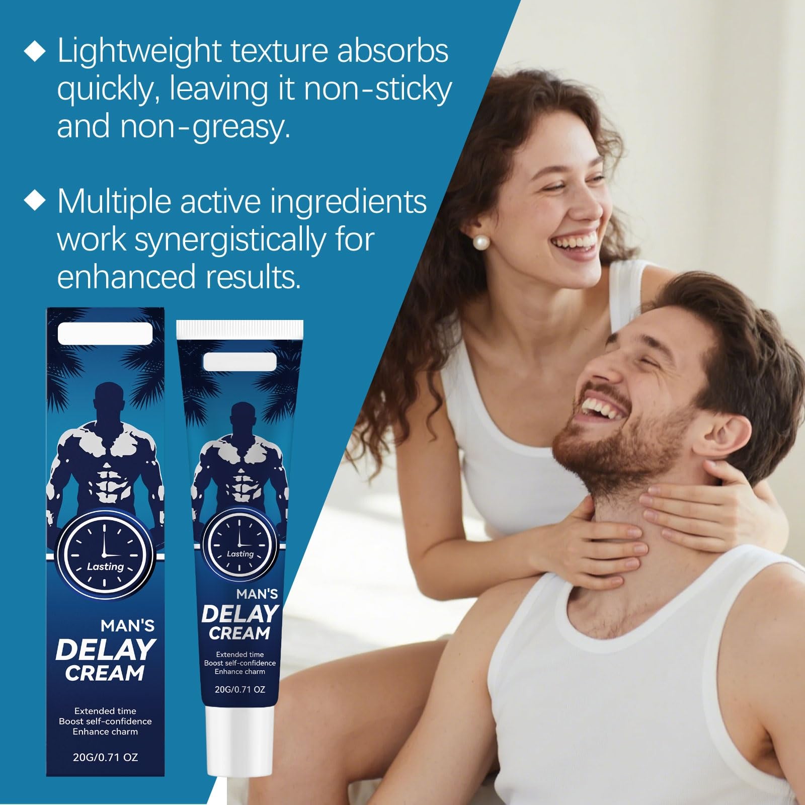 Crème retardatrice pour hommes | Restez dur et durez plus longtemps,4pcs