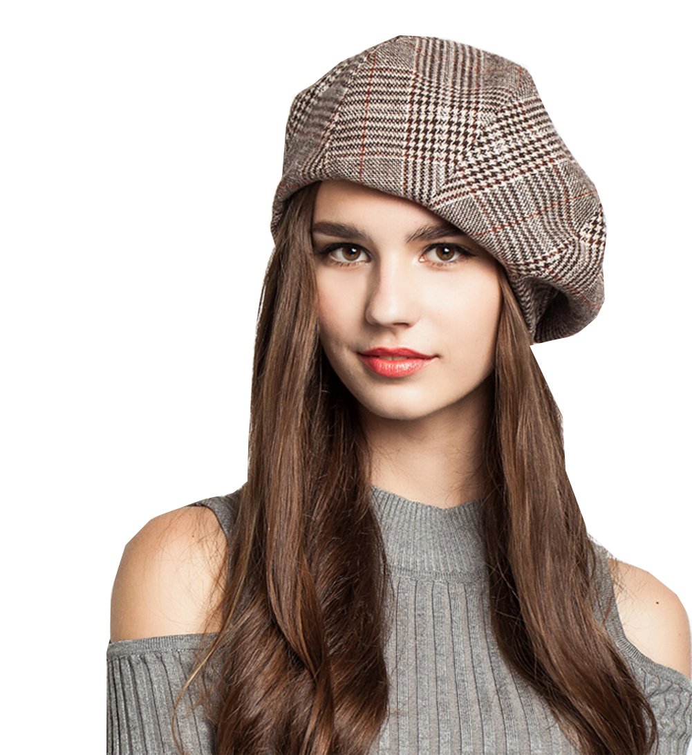 KM hatKm Women Autumn Fashion Preppy Style Baret Cap Painter Cap Octagonal Cap